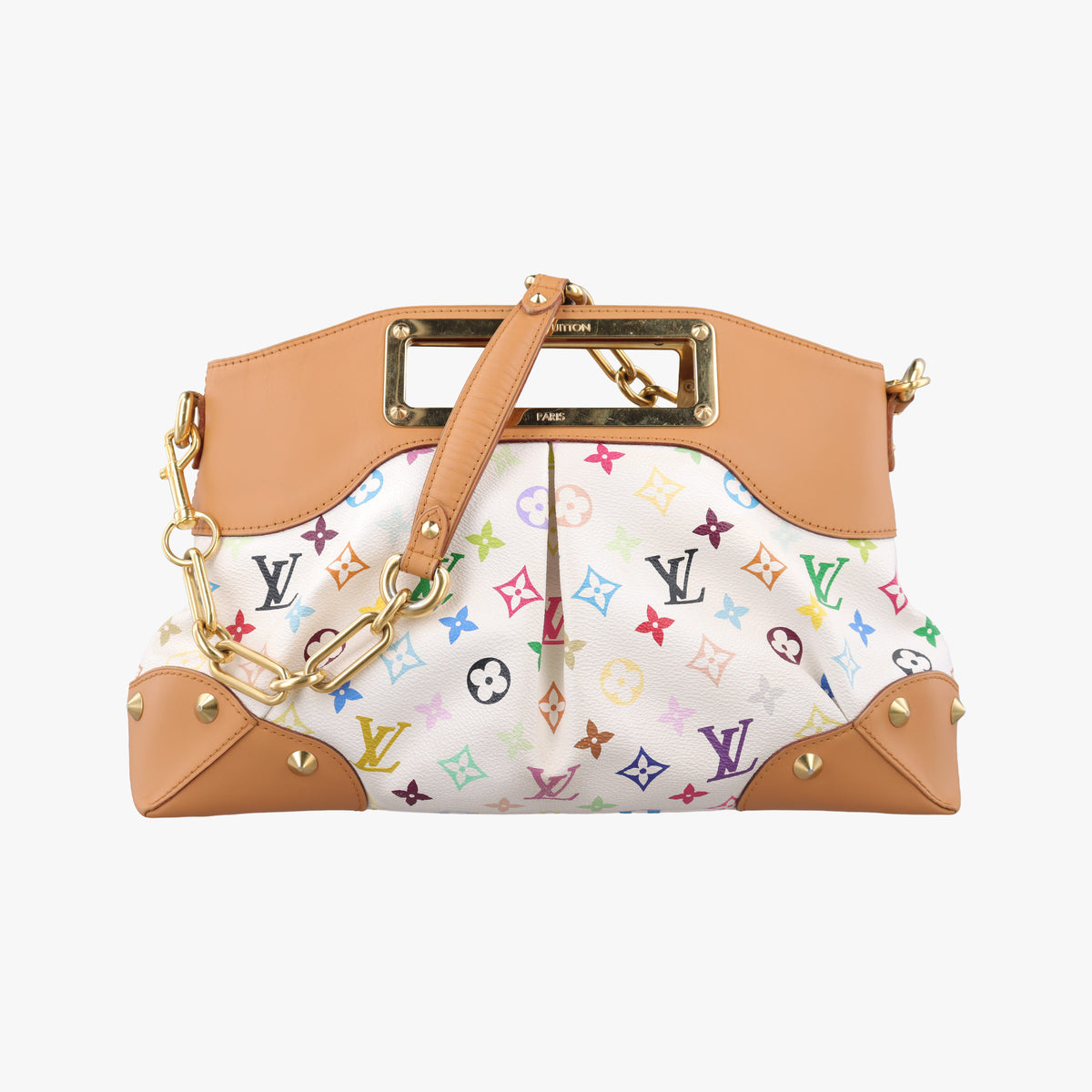 Pre-owned Louis Vuitton JUDY MM white Monogram Multicolor M40255 shoulderbag | stylenewstar