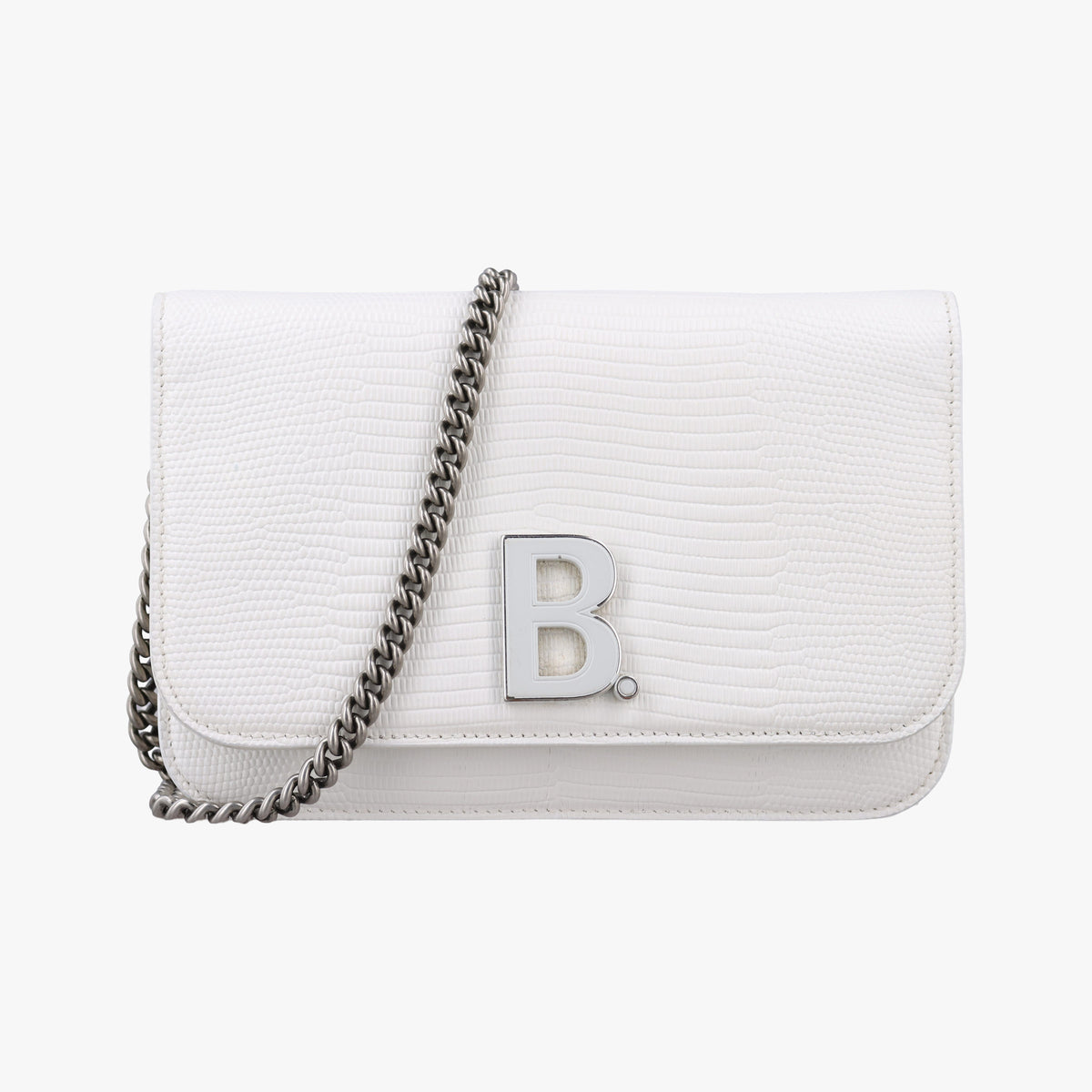 Pre-owned Burberry B.Logo White Leather  shoulderbag | stylenewstar