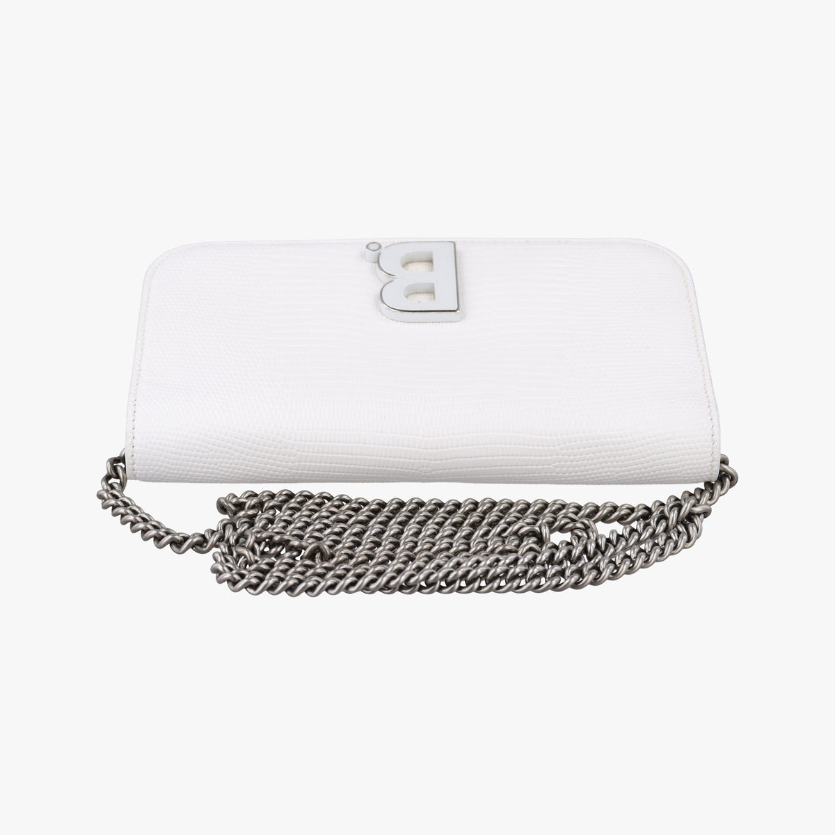 Pre-owned Burberry B.Logo White Leather  shoulderbag | stylenewstar