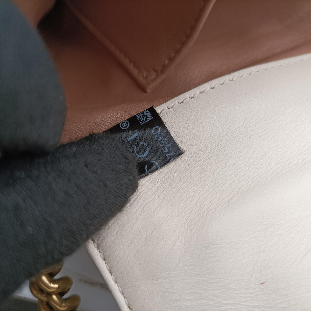 Pre-owned Gucci Broadway Pearl Bee White Leather 453778 shoulderbag | stylenewstar