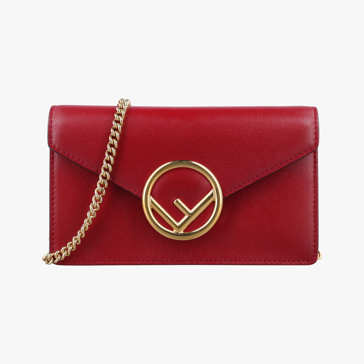 Pre-owned Fendi F is Red Leather 8BM005 shoulderbag | stylenewstar