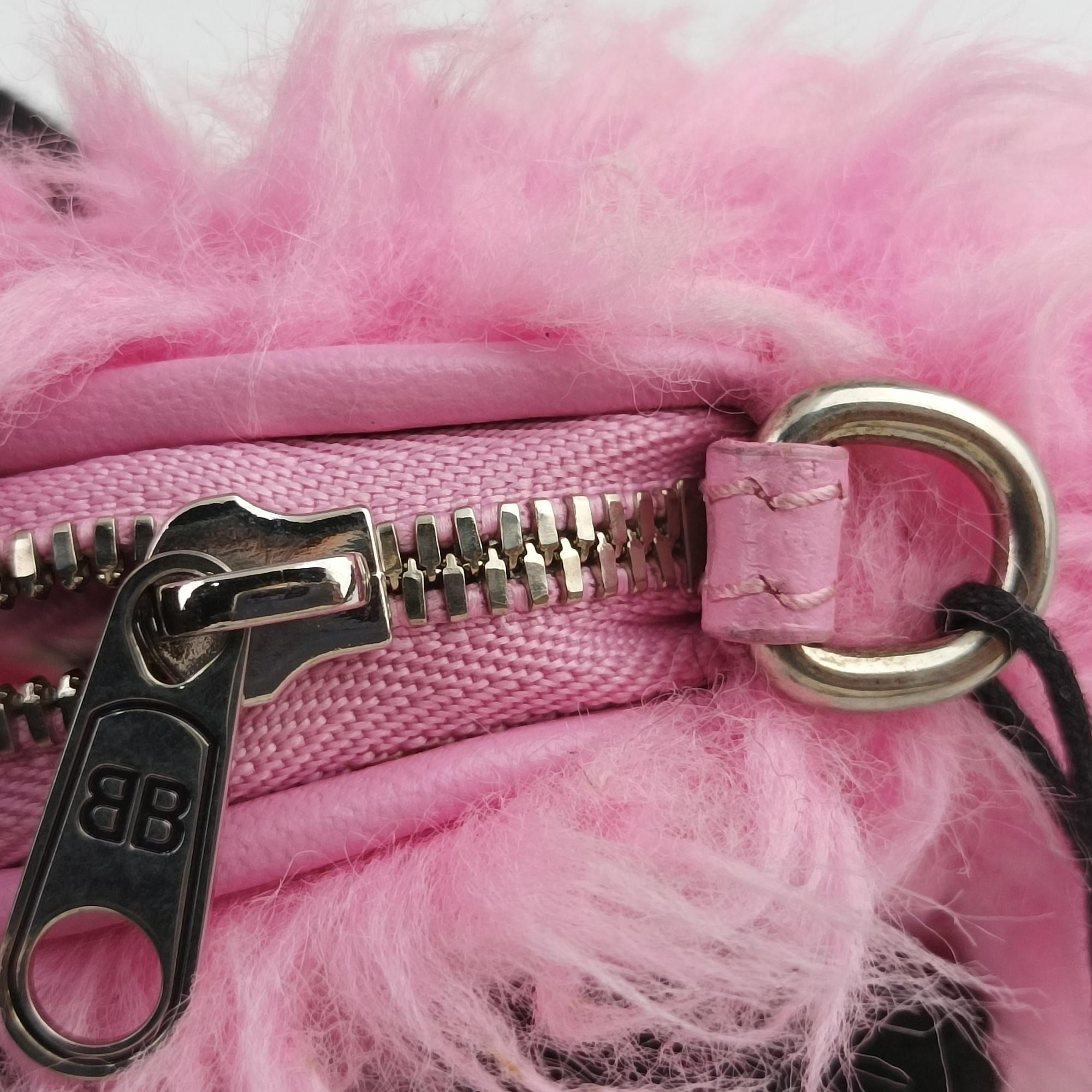 Vintage Balenciaga Le Cagole Pink Faux fur  shoulderbag | stylenewstar