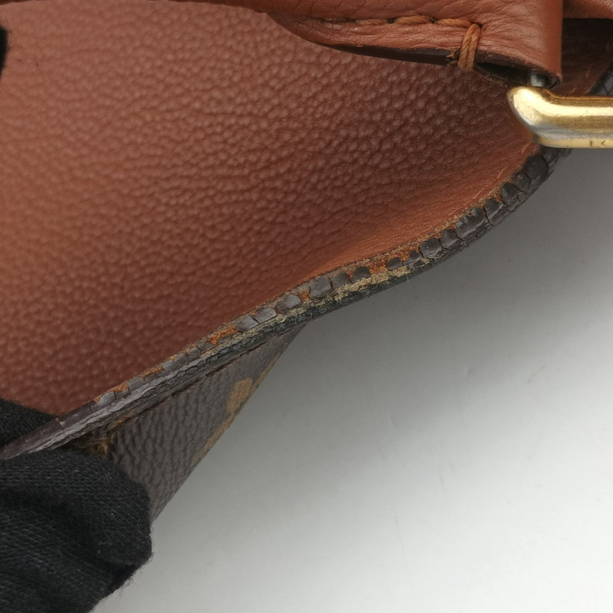 Pre-owned Louis Vuitton OLYMPE Brown×CAMEL Monogram Canvas×calf leather M40580 handbag | stylenewstar