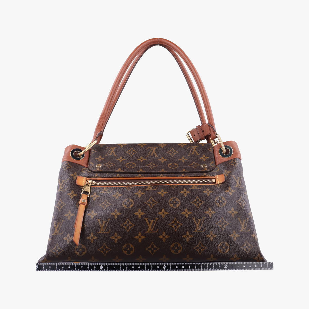Pre-owned Louis Vuitton OLYMPE Brown×CAMEL Monogram Canvas×calf leather M40580 handbag | stylenewstar