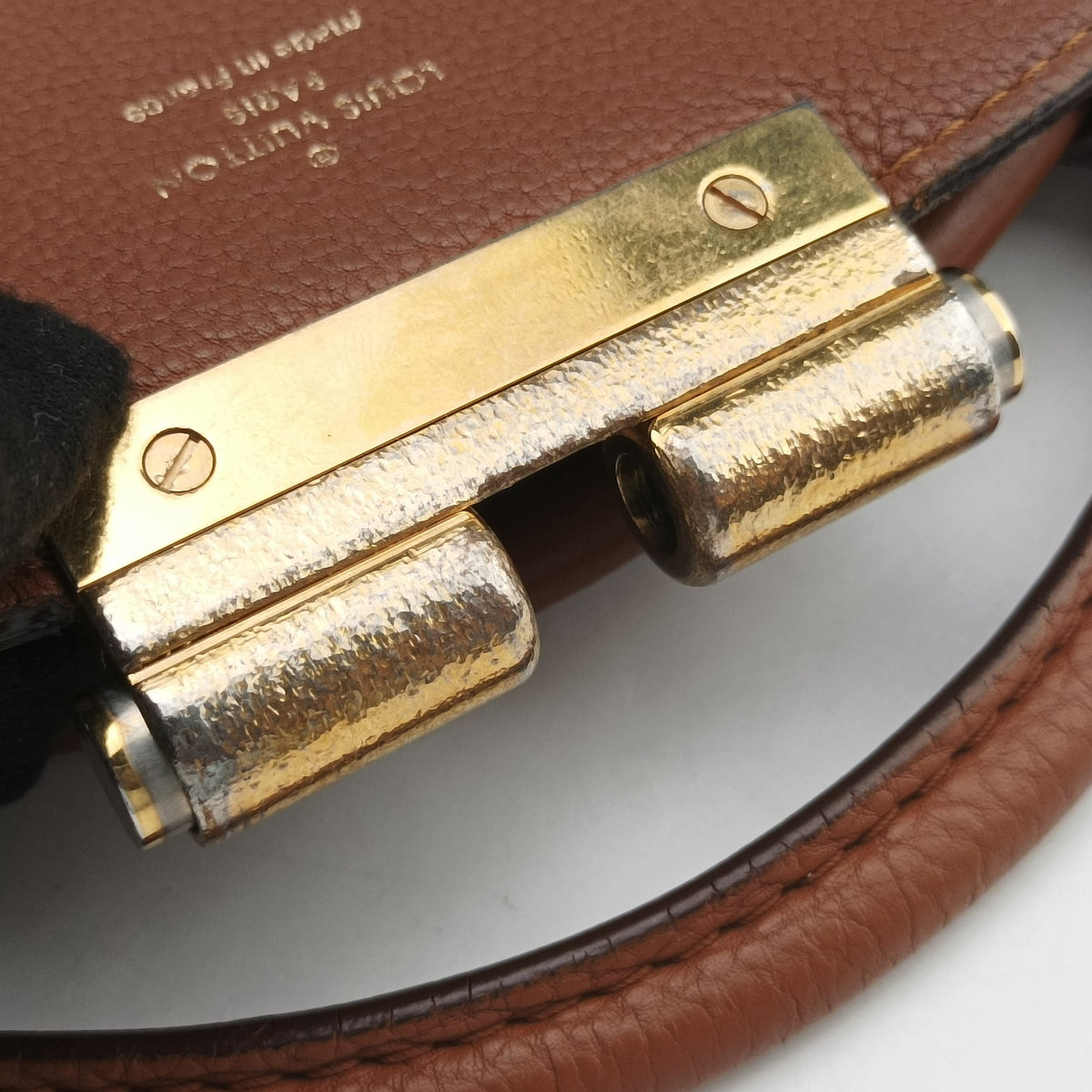 Pre-owned Louis Vuitton OLYMPE Brown×CAMEL Monogram Canvas×calf leather M40580 handbag | stylenewstar