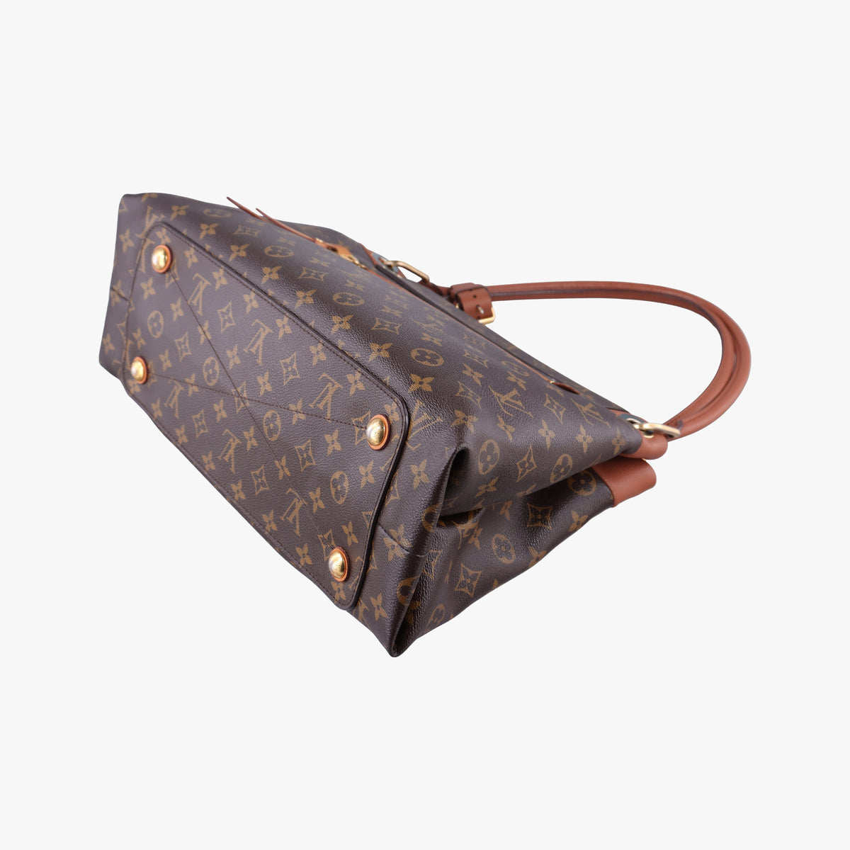 Pre-owned Louis Vuitton OLYMPE Brown×CAMEL Monogram Canvas×calf leather M40580 handbag | stylenewstar