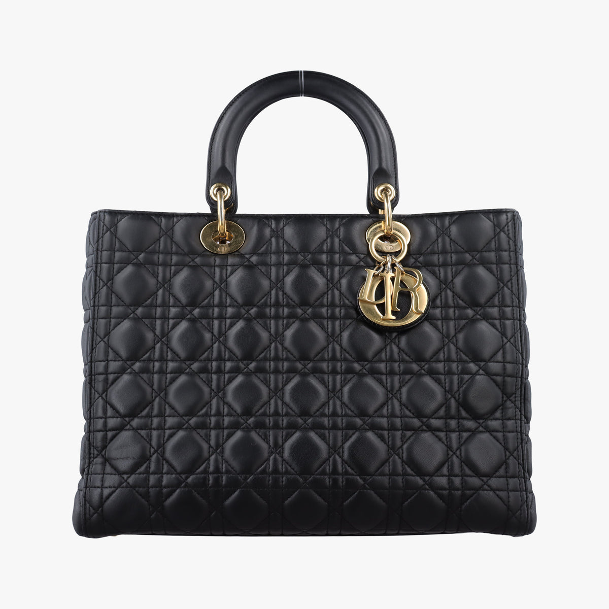 Pre-owned Christian Dior Lady Dior Black lambskin  handbag | stylenewstar