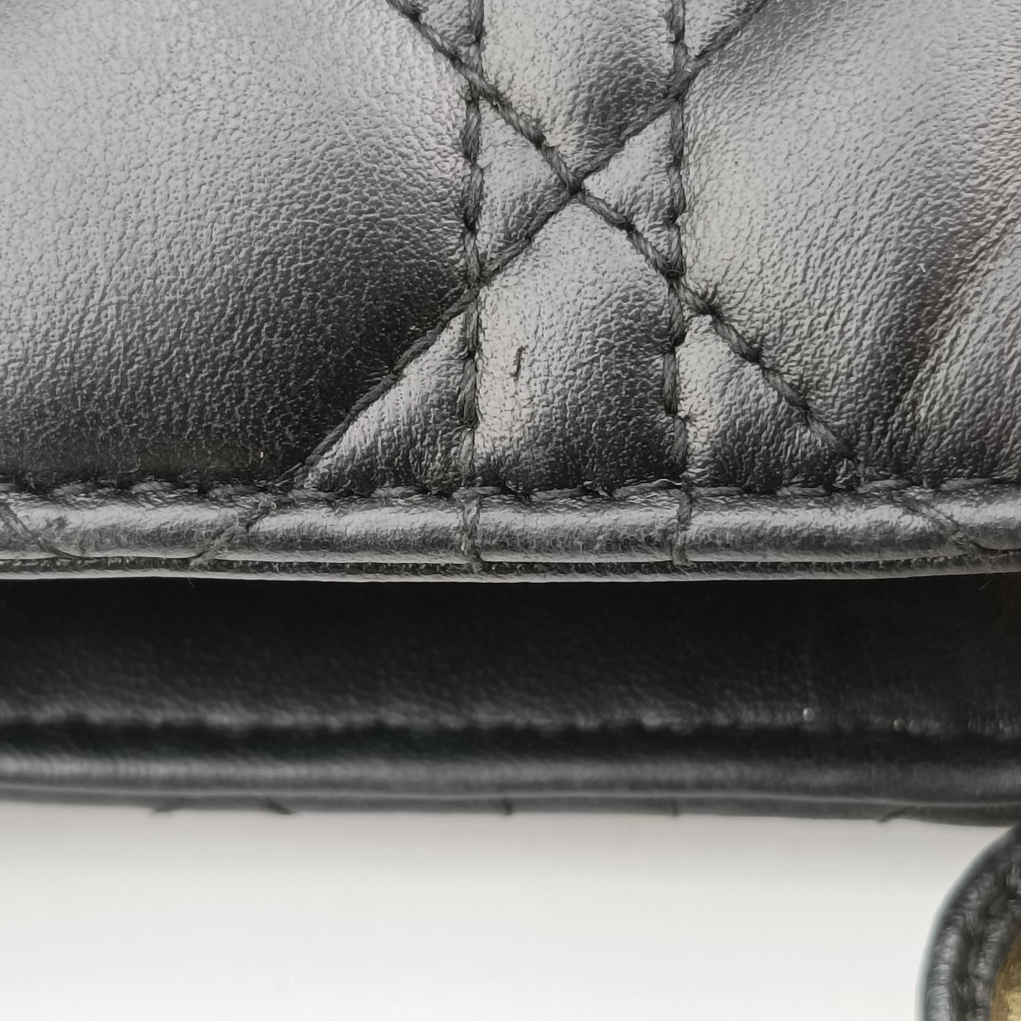 Pre-owned Christian Dior Lady Dior Black lambskin  handbag | stylenewstar