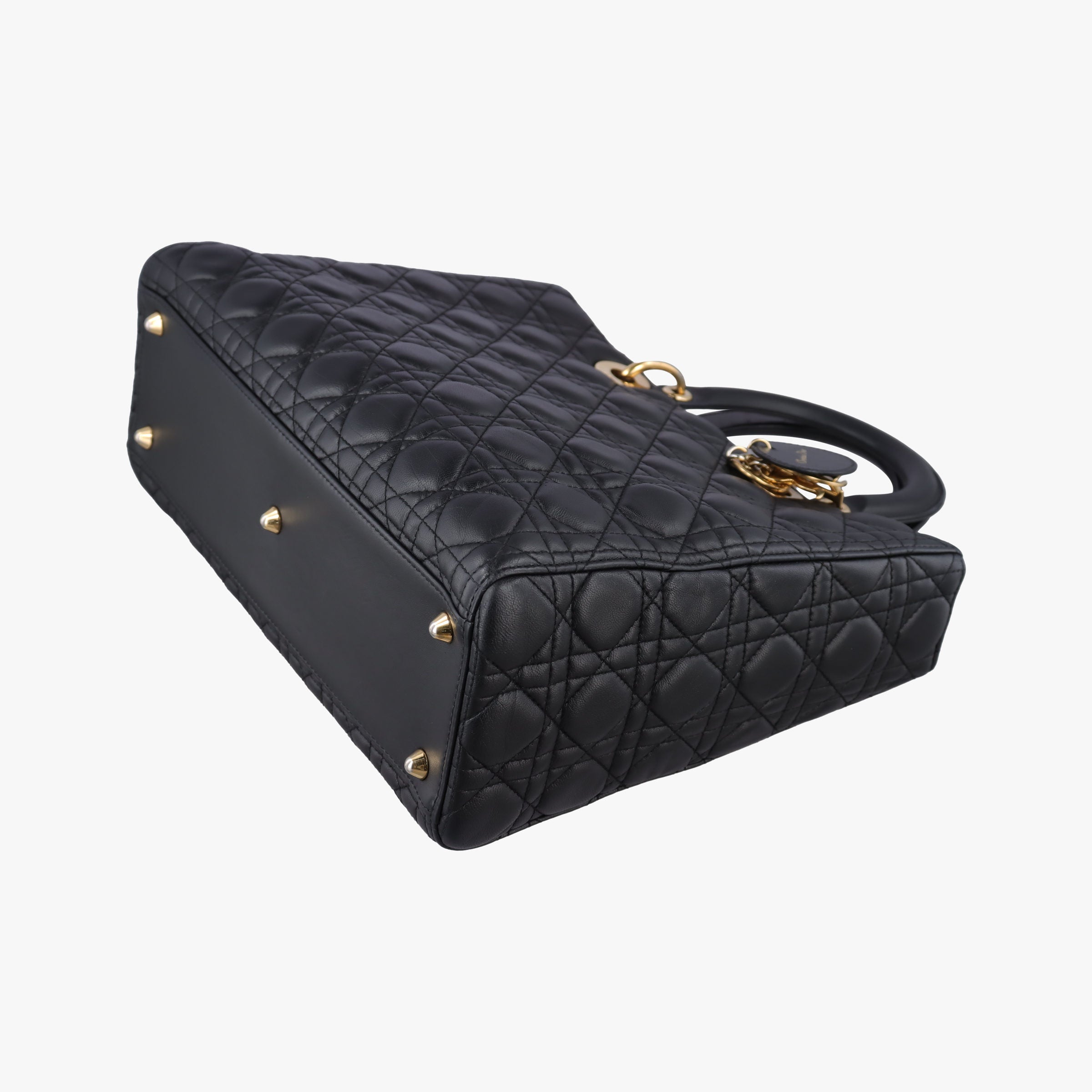 Pre-owned Christian Dior Lady Dior Black lambskin  handbag | stylenewstar