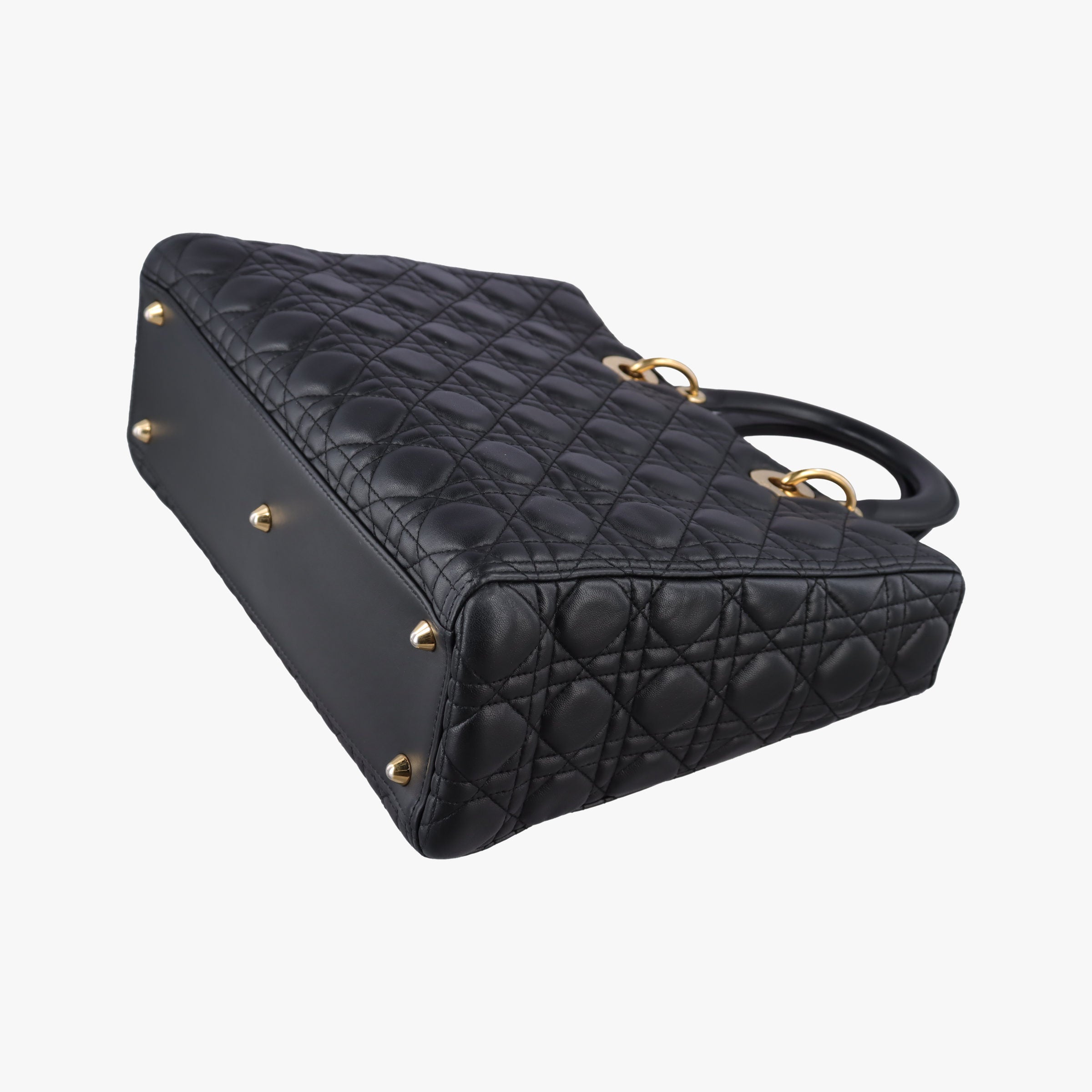 Pre-owned Christian Dior Lady Dior Black lambskin  handbag | stylenewstar