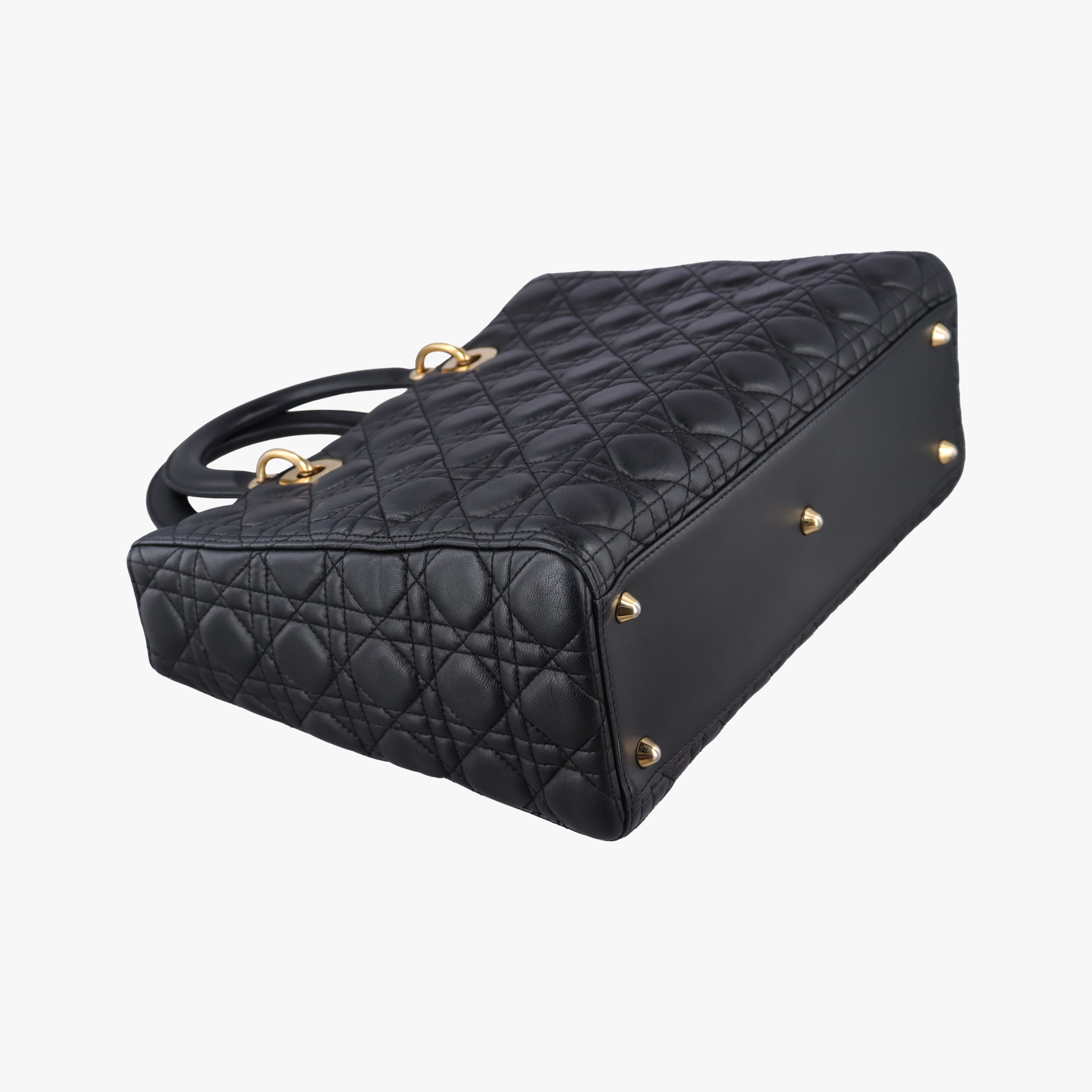Pre-owned Christian Dior Lady Dior Black lambskin  handbag | stylenewstar