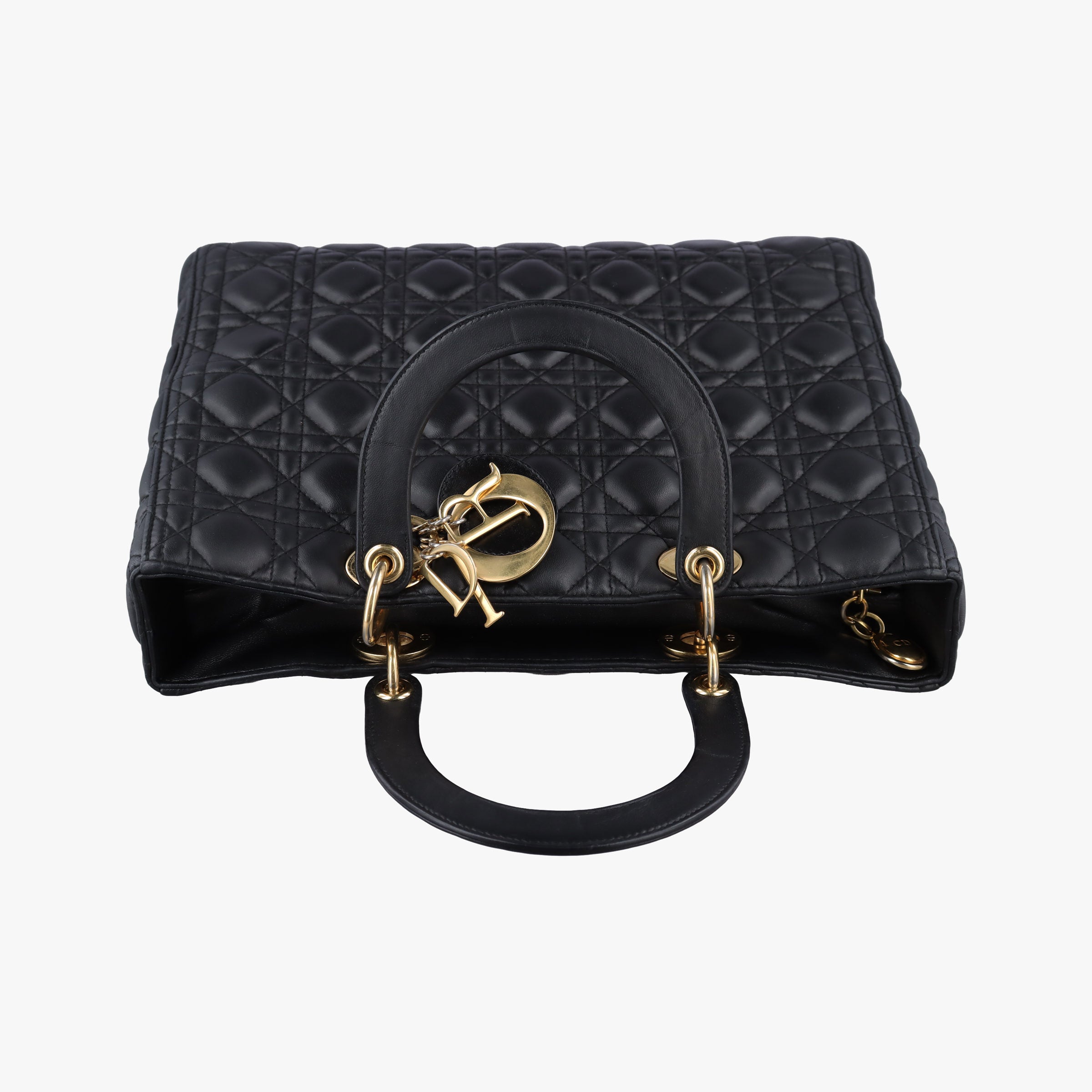 Pre-owned Christian Dior Lady Dior Black lambskin  handbag | stylenewstar