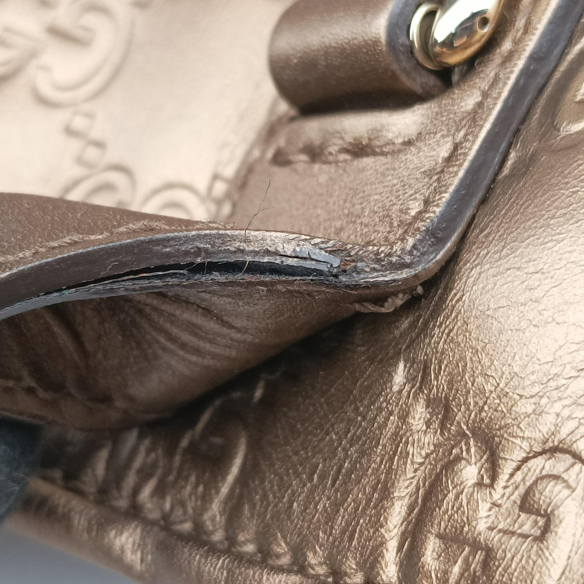 Pre-owned Gucci Heart Bit charm Brown leather 269956 handbag | stylenewstar