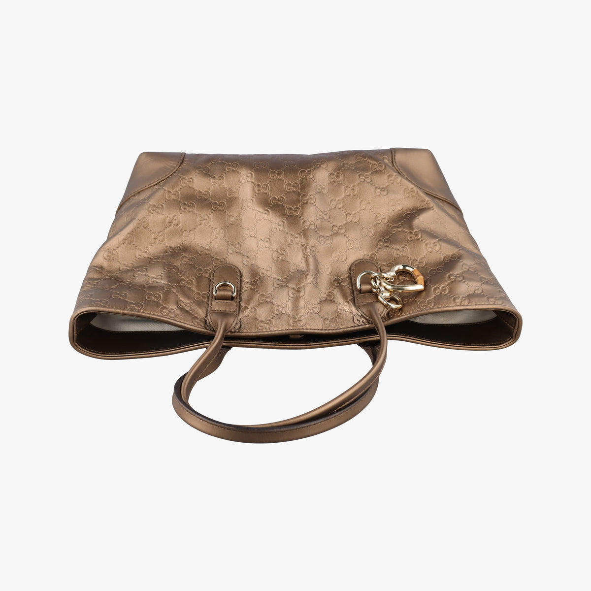 Pre-owned Gucci Heart Bit charm Brown leather 269956 handbag | stylenewstar