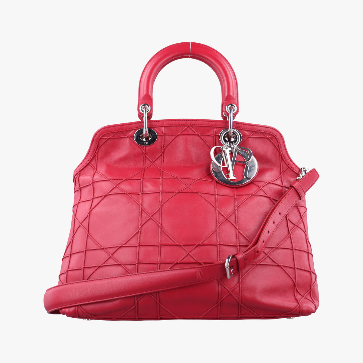Pre-owned Christian Dior Granville Red lambskin  shoulderbag | stylenewstar