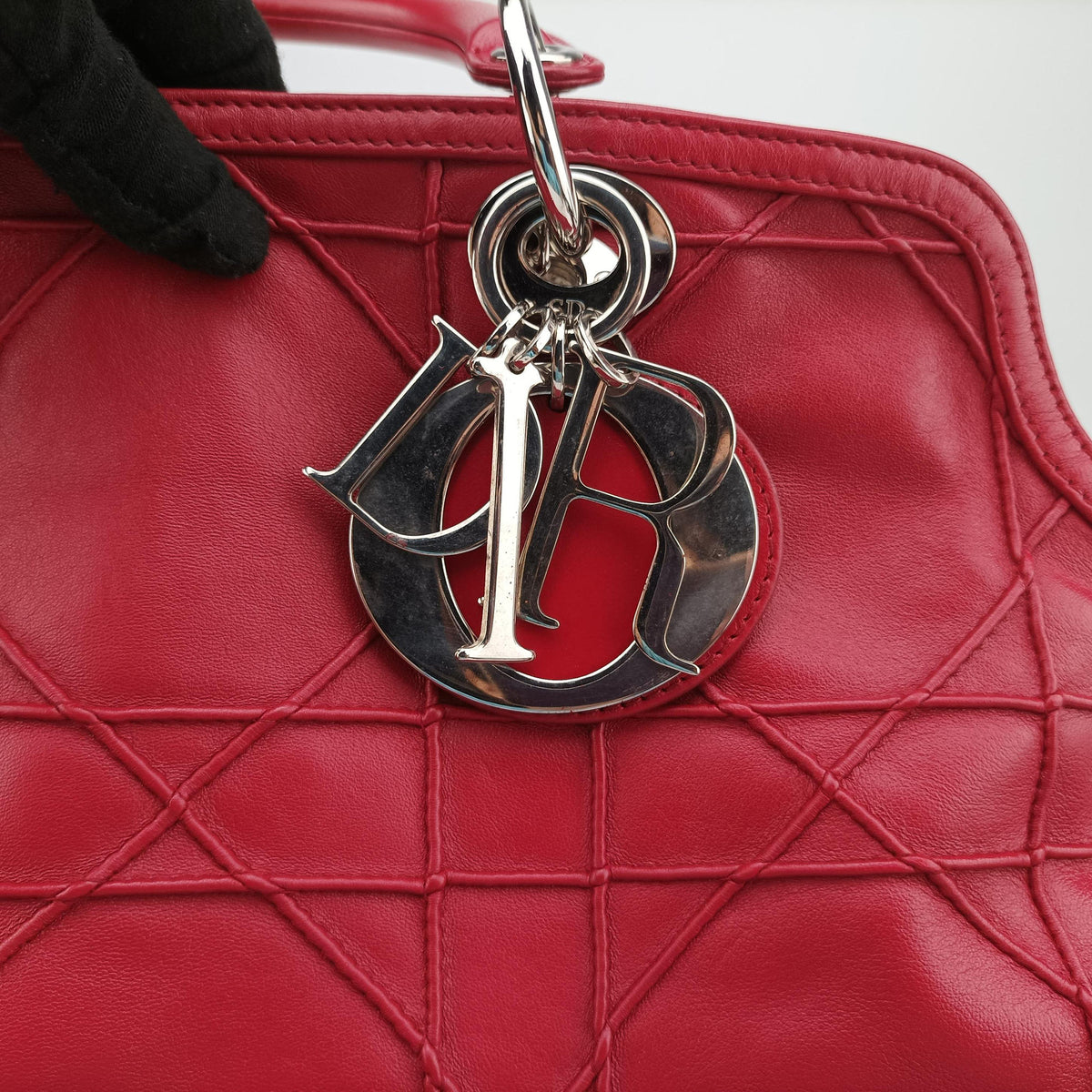 Pre-owned Christian Dior Granville Red lambskin  shoulderbag | stylenewstar