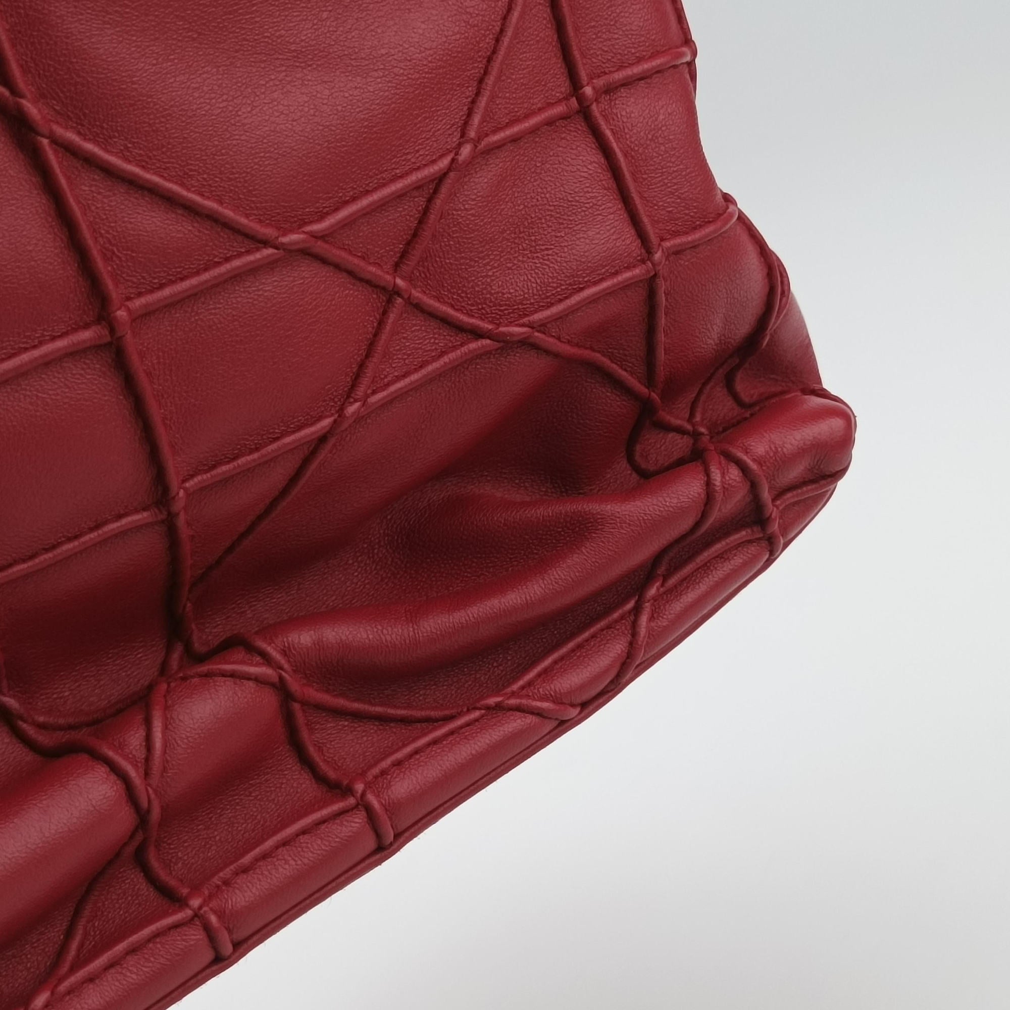 Pre-owned Christian Dior Granville Red lambskin  shoulderbag | stylenewstar