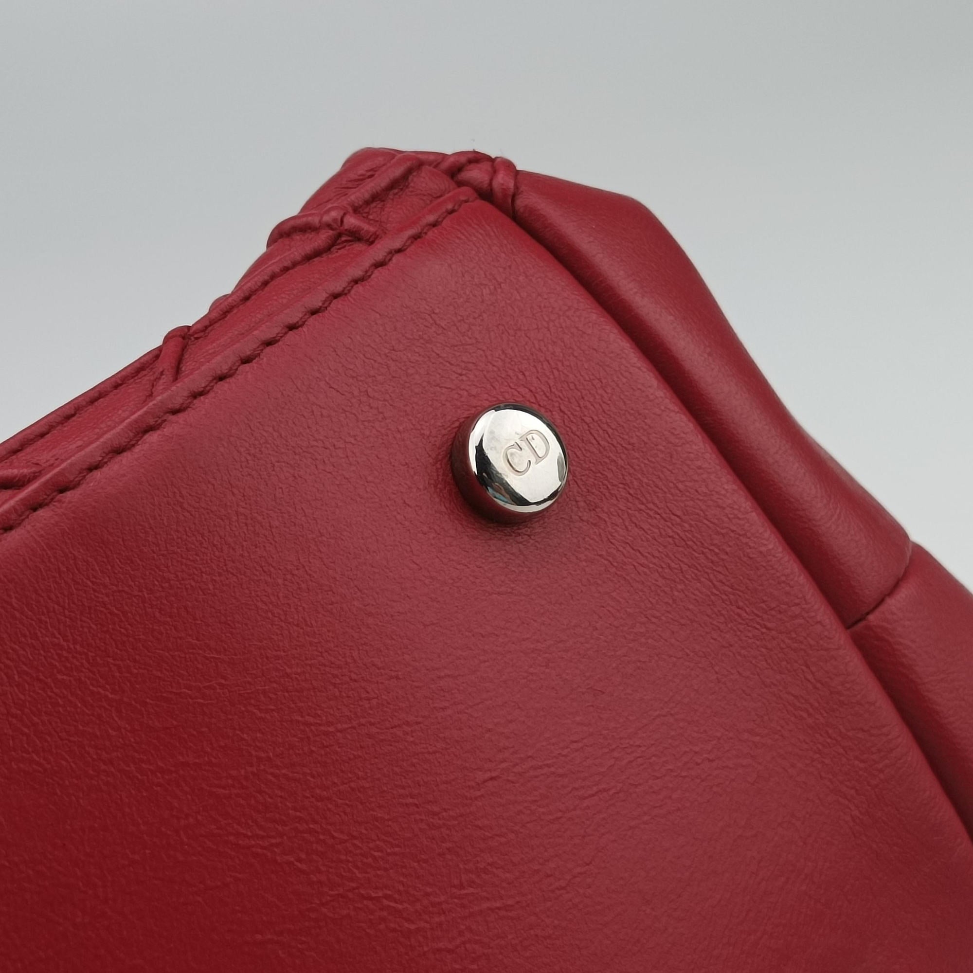 Pre-owned Christian Dior Granville Red lambskin  shoulderbag | stylenewstar