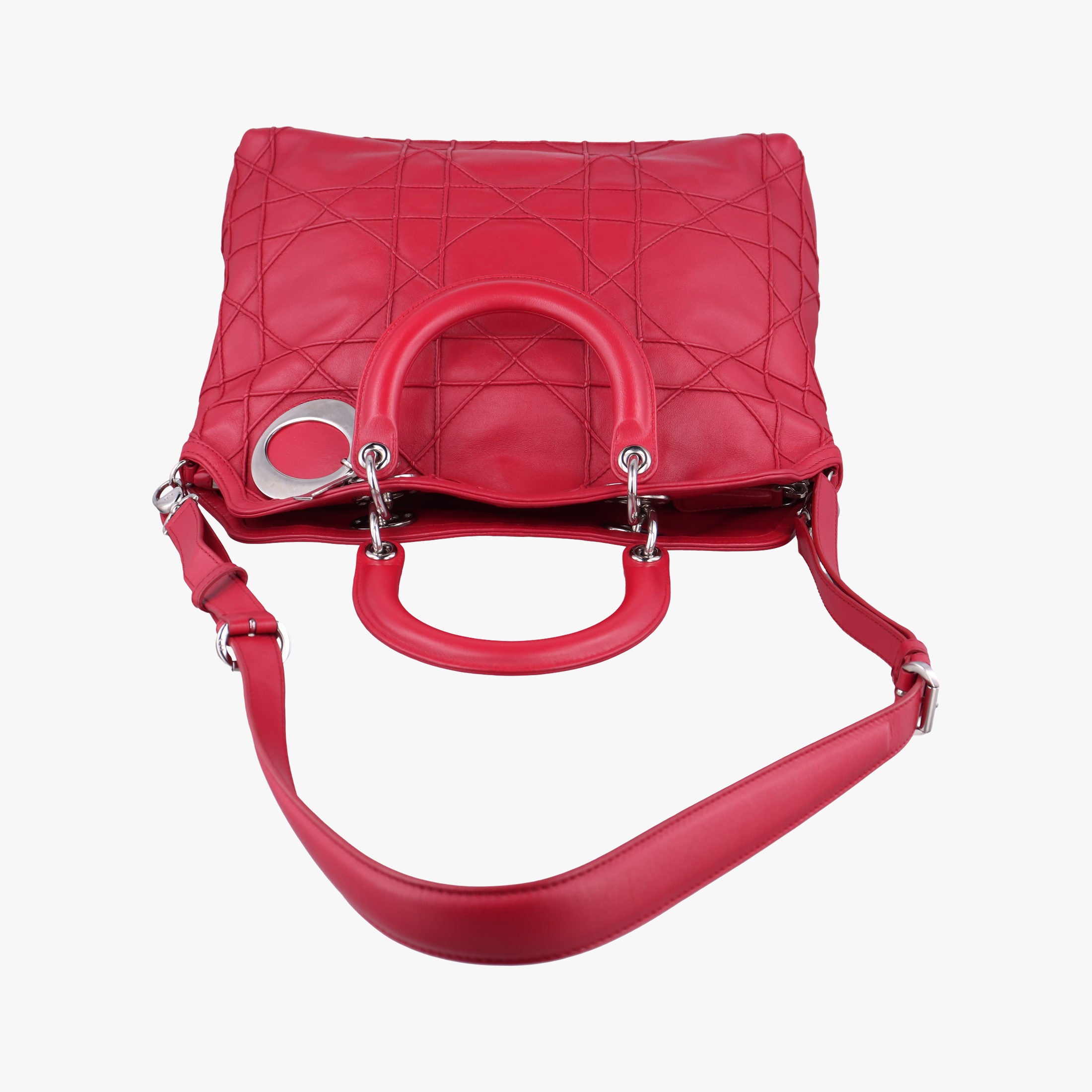 Pre-owned Christian Dior Granville Red lambskin  shoulderbag | stylenewstar