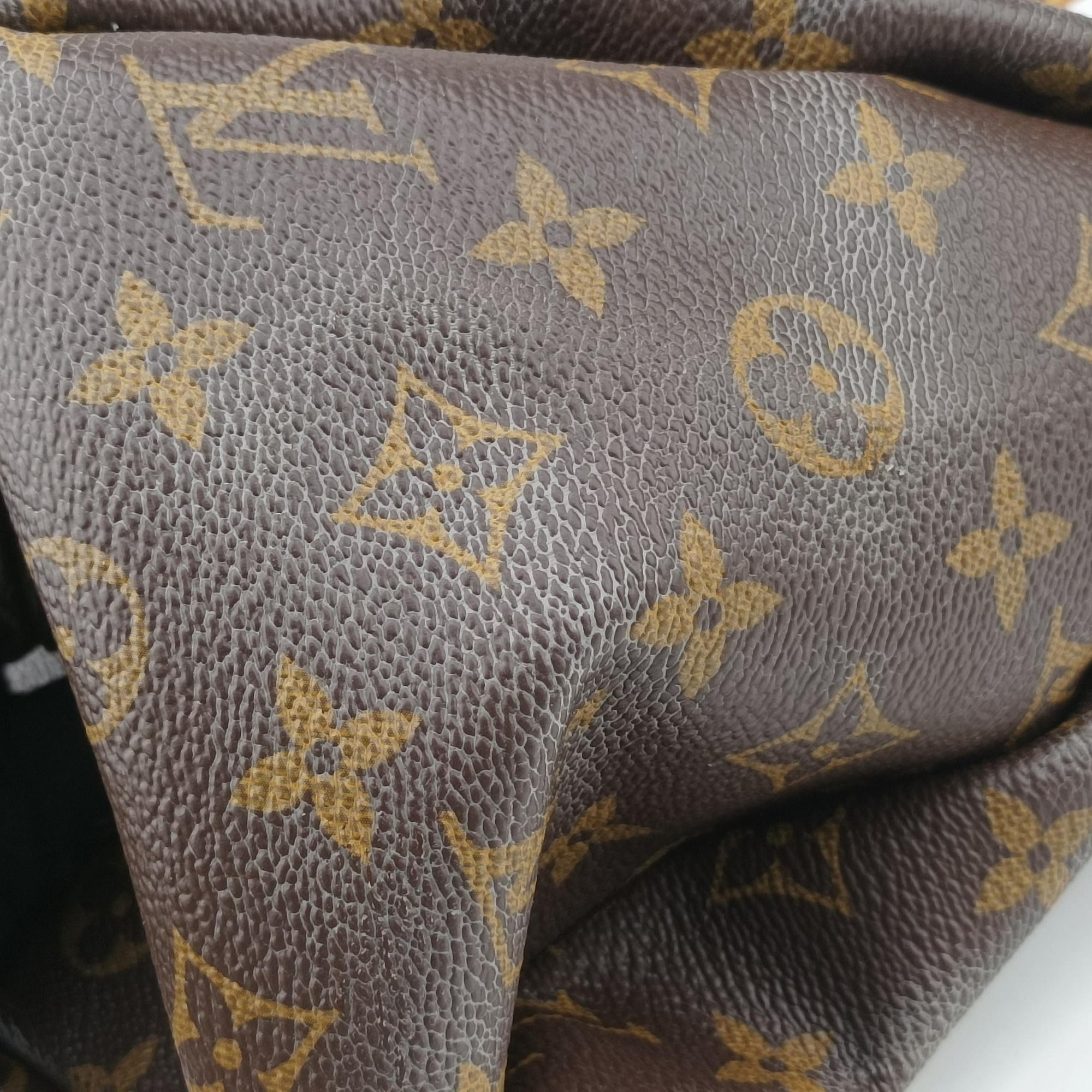Pre-owned Louis Vuitton PALLAS brown×Blue Ciel Monogram Canvas×calf leather M41467 shoulderbag | stylenewstar