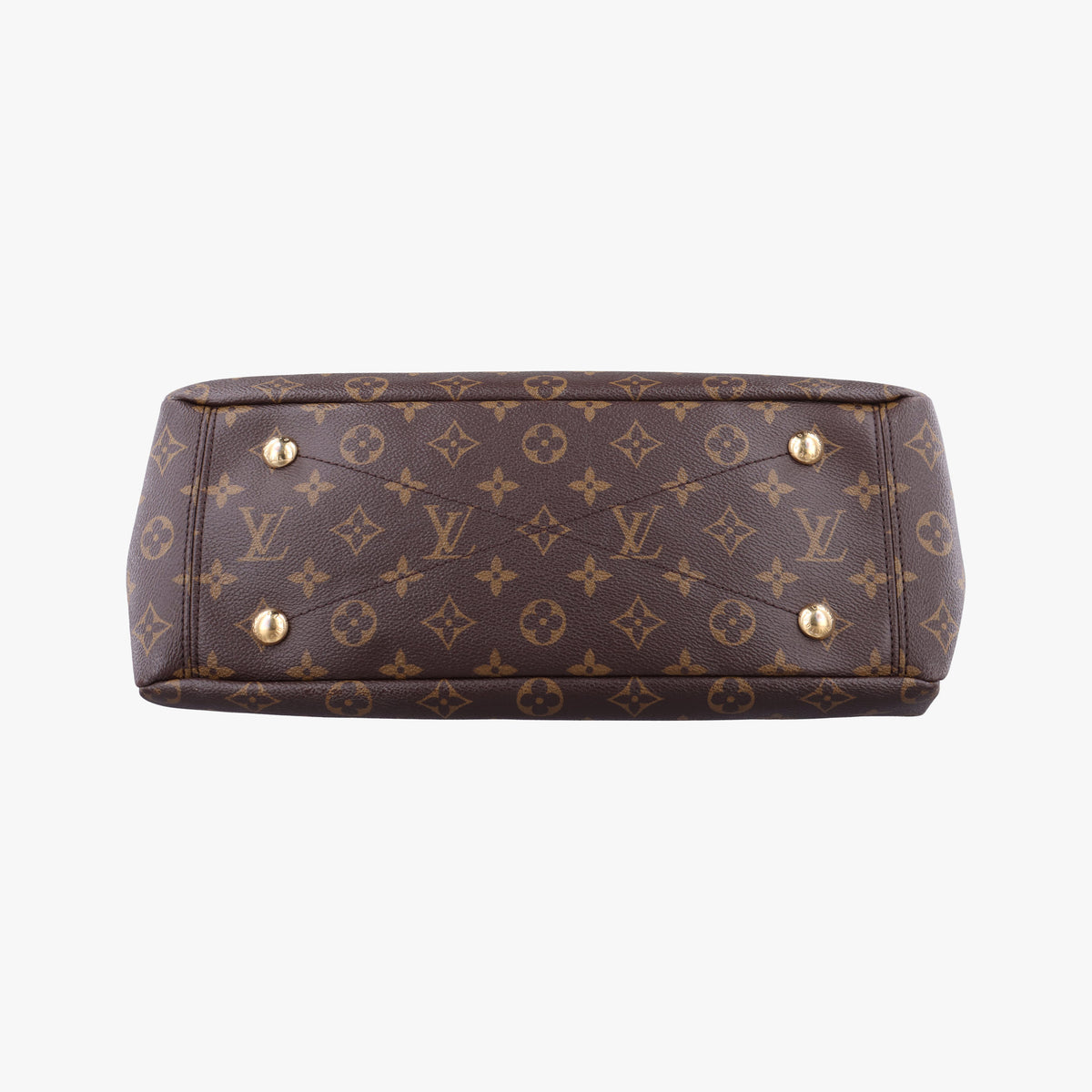 Pre-owned Louis Vuitton PALLAS brown×Blue Ciel Monogram Canvas×calf leather M41467 shoulderbag | stylenewstar