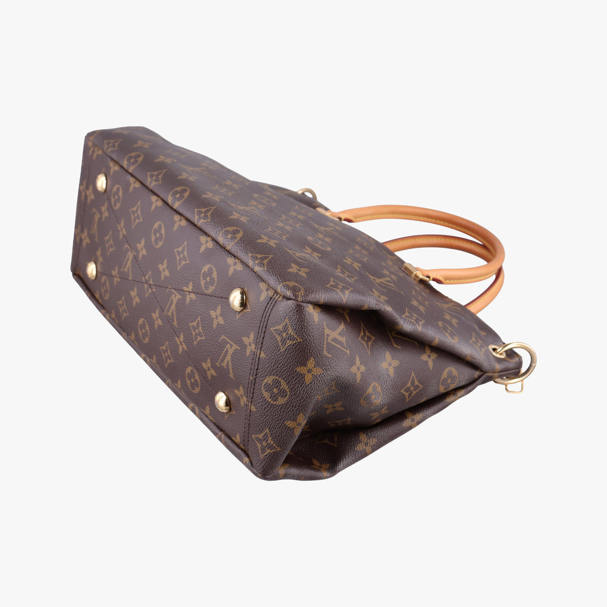 Pre-owned Louis Vuitton PALLAS brown×Blue Ciel Monogram Canvas×calf leather M41467 shoulderbag | stylenewstar