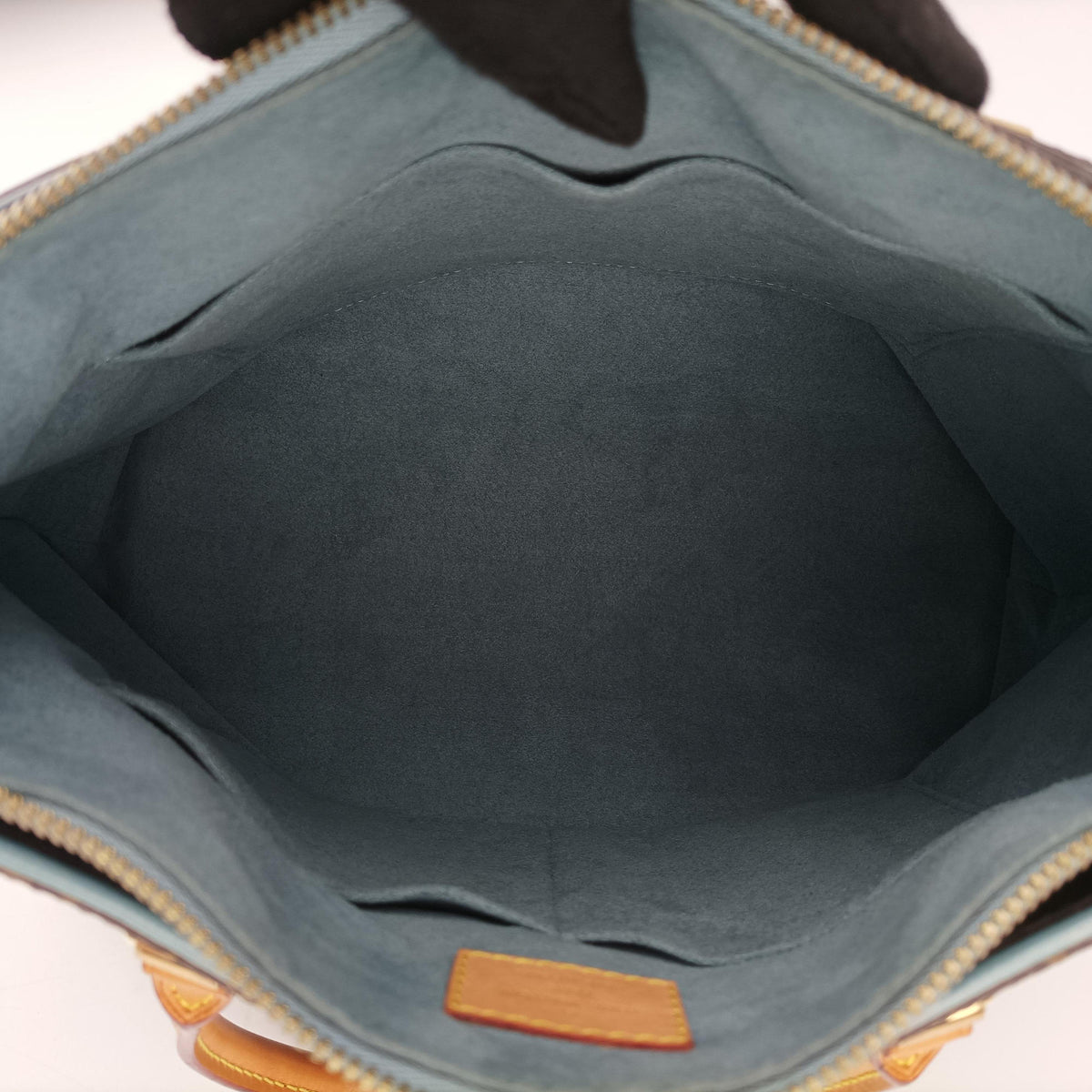 Pre-owned Louis Vuitton PALLAS brown×Blue Ciel Monogram Canvas×calf leather M41467 shoulderbag | stylenewstar