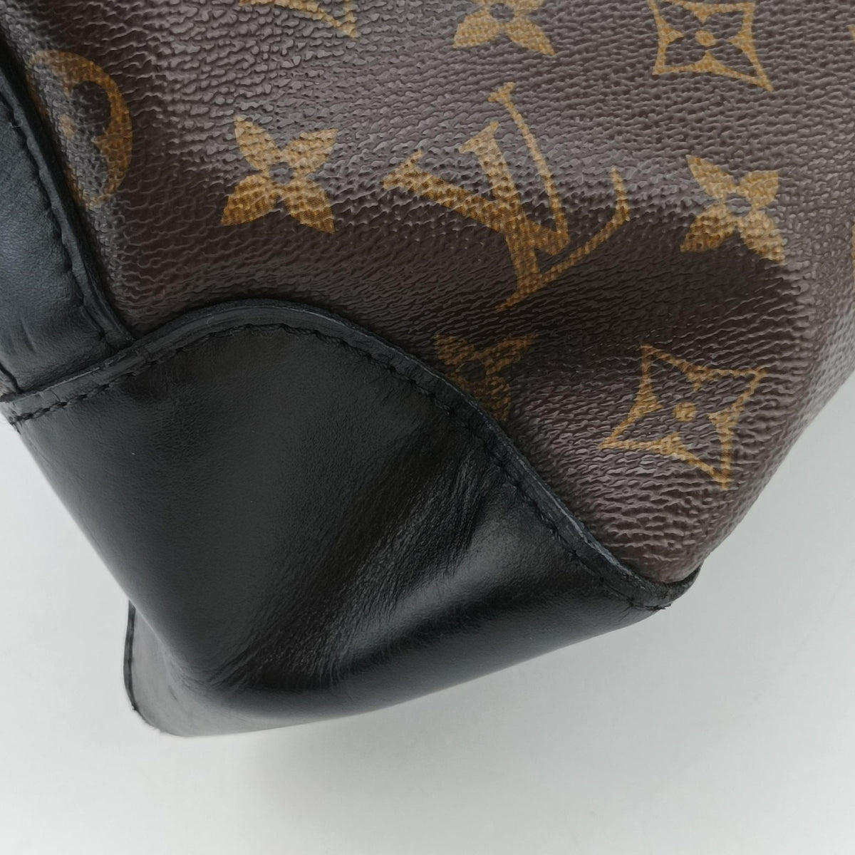 Pre-owned Louis Vuitton TORRES Brown×black Monogram Macassar×calf leather M40387 shoulderbag | stylenewstar