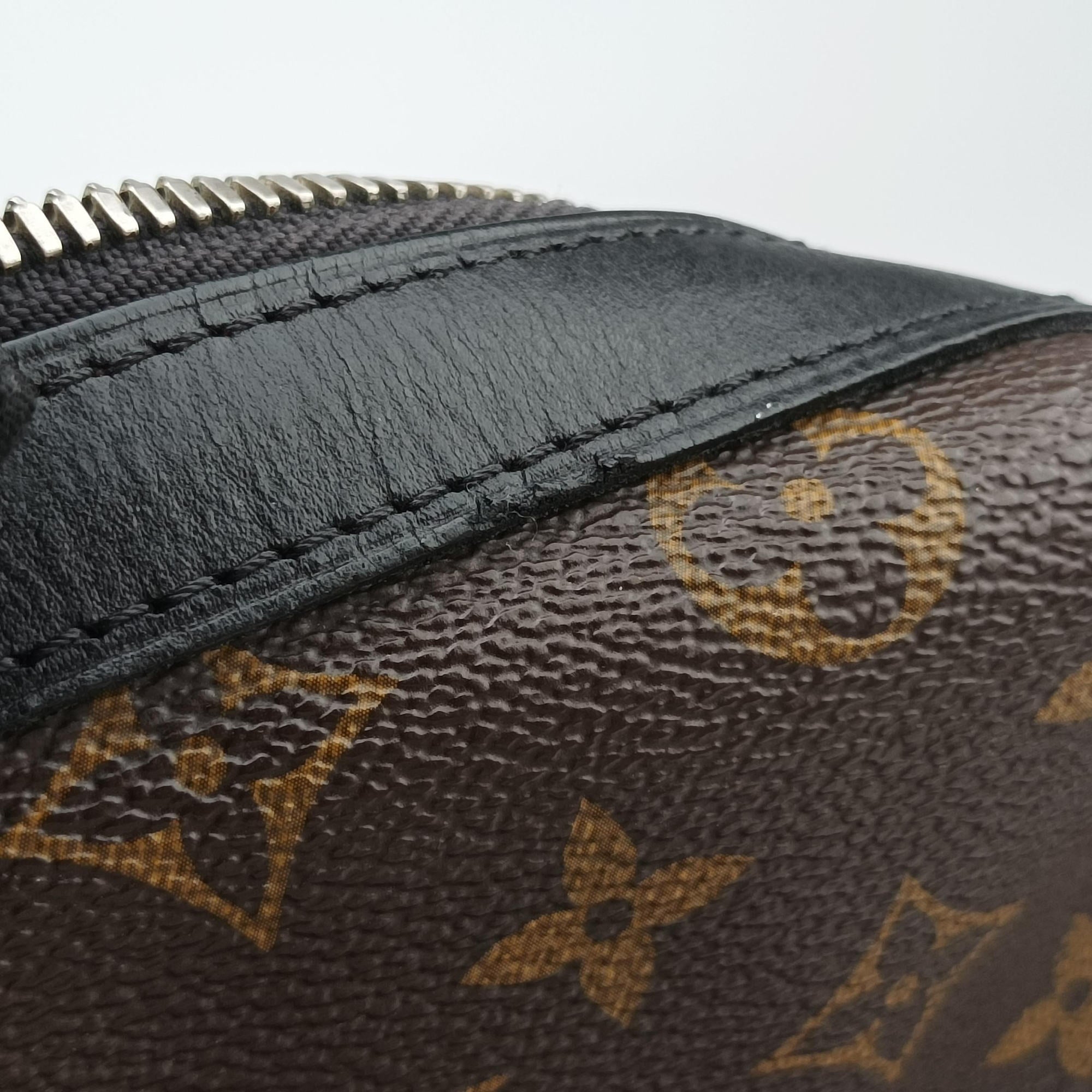 Pre-owned Louis Vuitton TORRES Brown×black Monogram Macassar×calf leather M40387 shoulderbag | stylenewstar