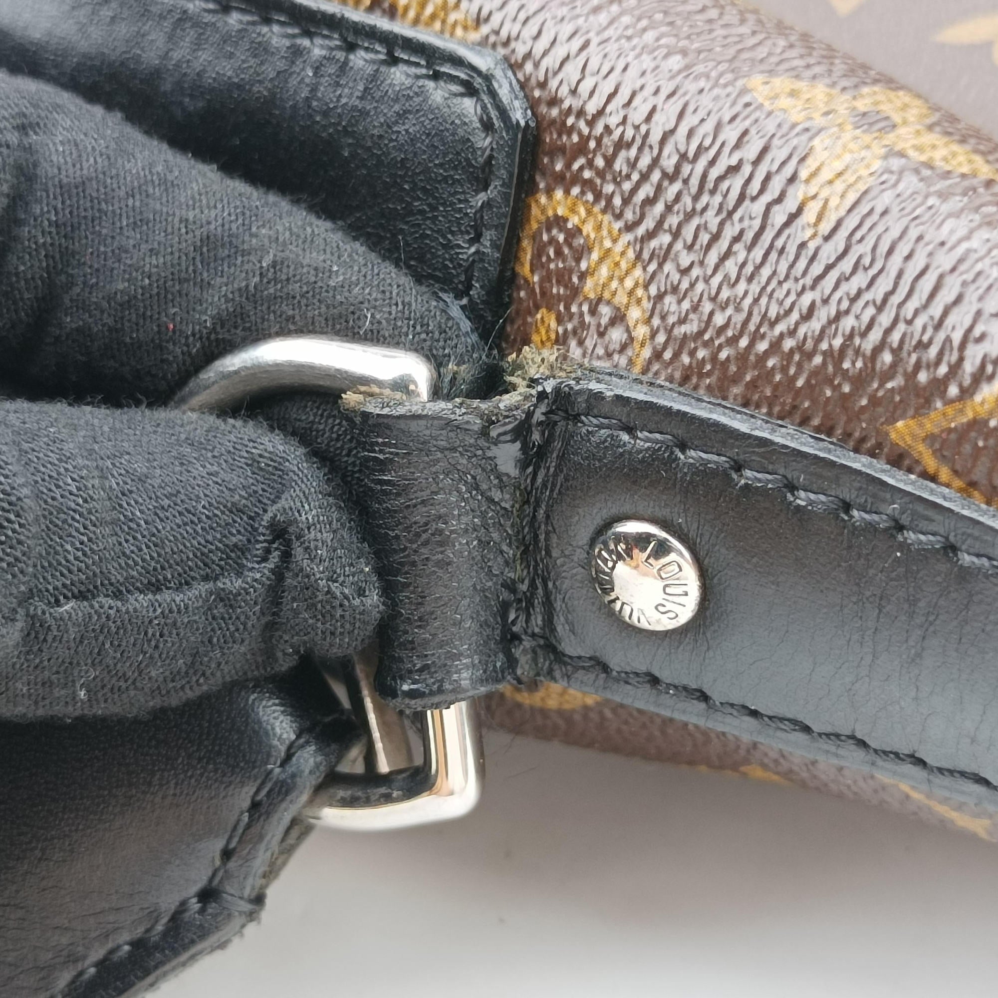 Pre-owned Louis Vuitton TORRES Brown×black Monogram Macassar×calf leather M40387 shoulderbag | stylenewstar