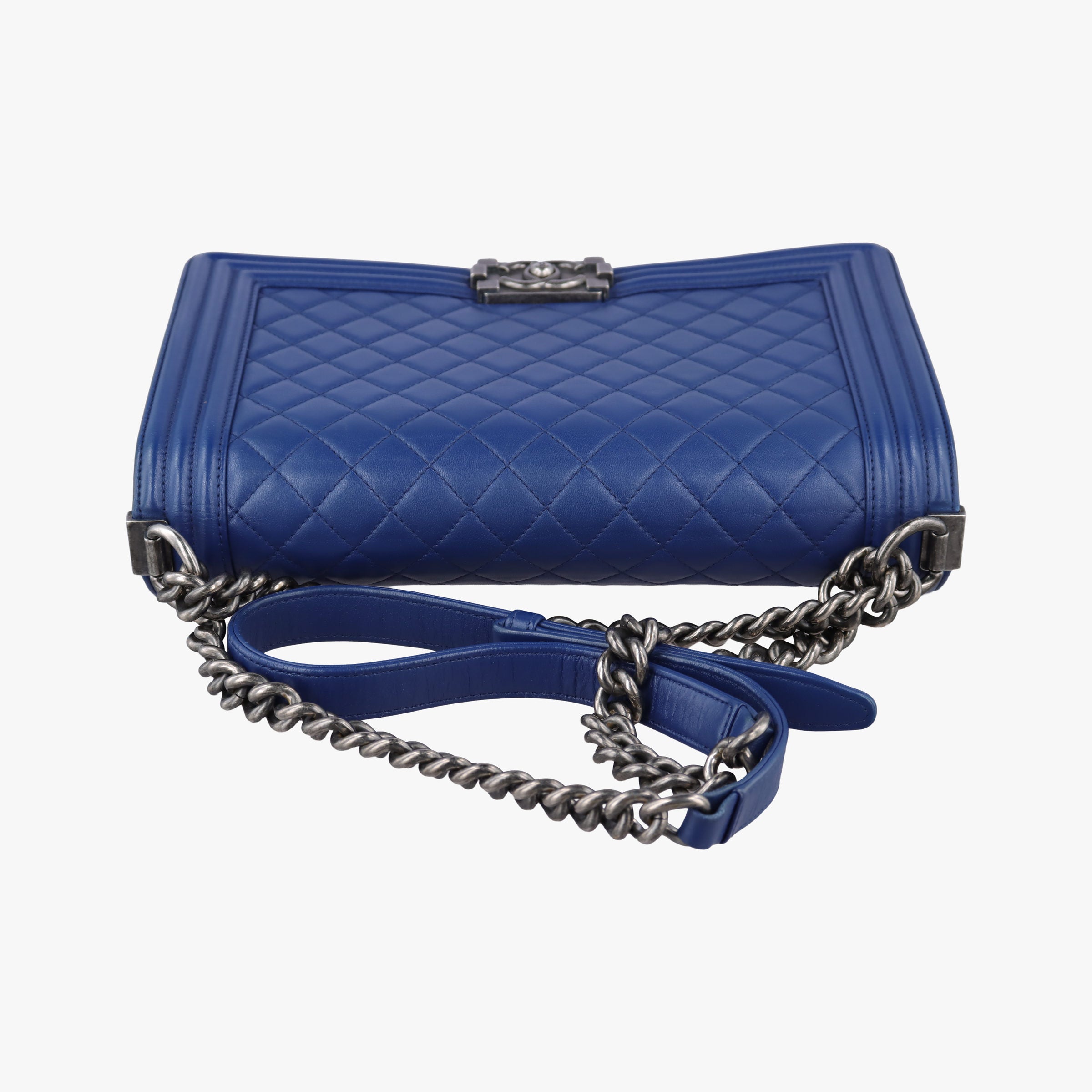 Pre-owned Chanel BOY CHANEL Blue leather A92193 shoulderbag | stylenewstar