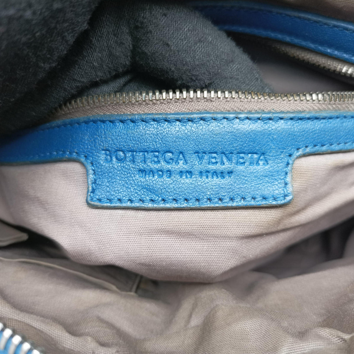 Pre-owned Bottega Veneta Intrecciato Blue lambskin  shoulderbag | stylenewstar