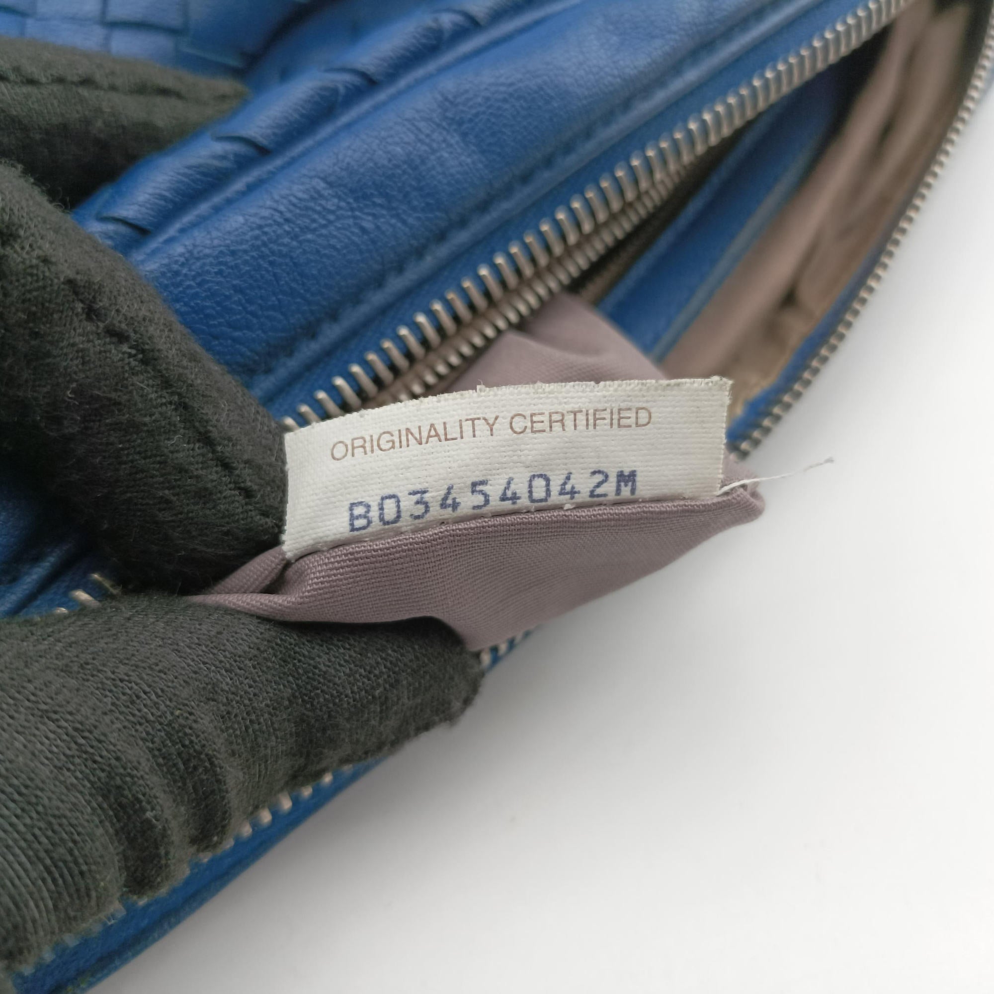 Pre-owned Bottega Veneta Intrecciato Blue lambskin  shoulderbag | stylenewstar