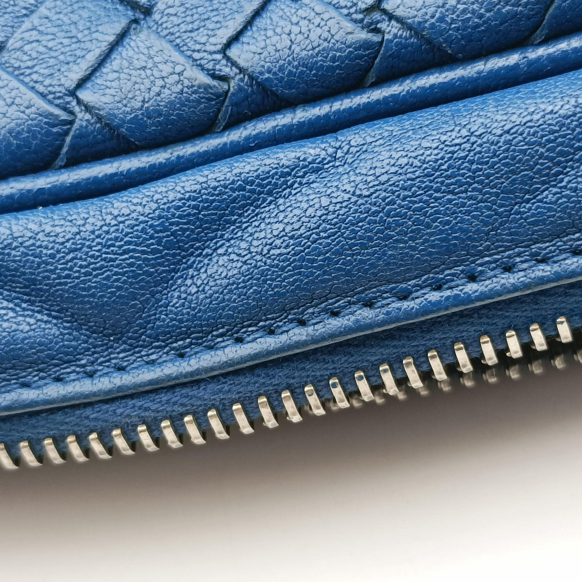 Pre-owned Bottega Veneta Intrecciato Blue lambskin  shoulderbag | stylenewstar