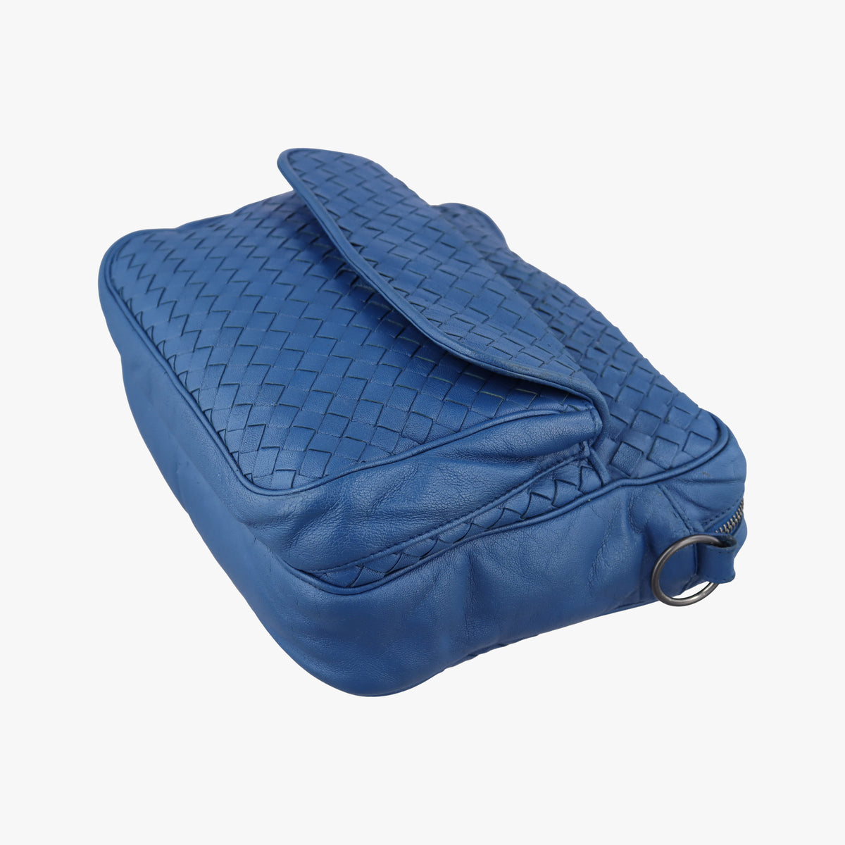 Pre-owned Bottega Veneta Intrecciato Blue lambskin  shoulderbag | stylenewstar