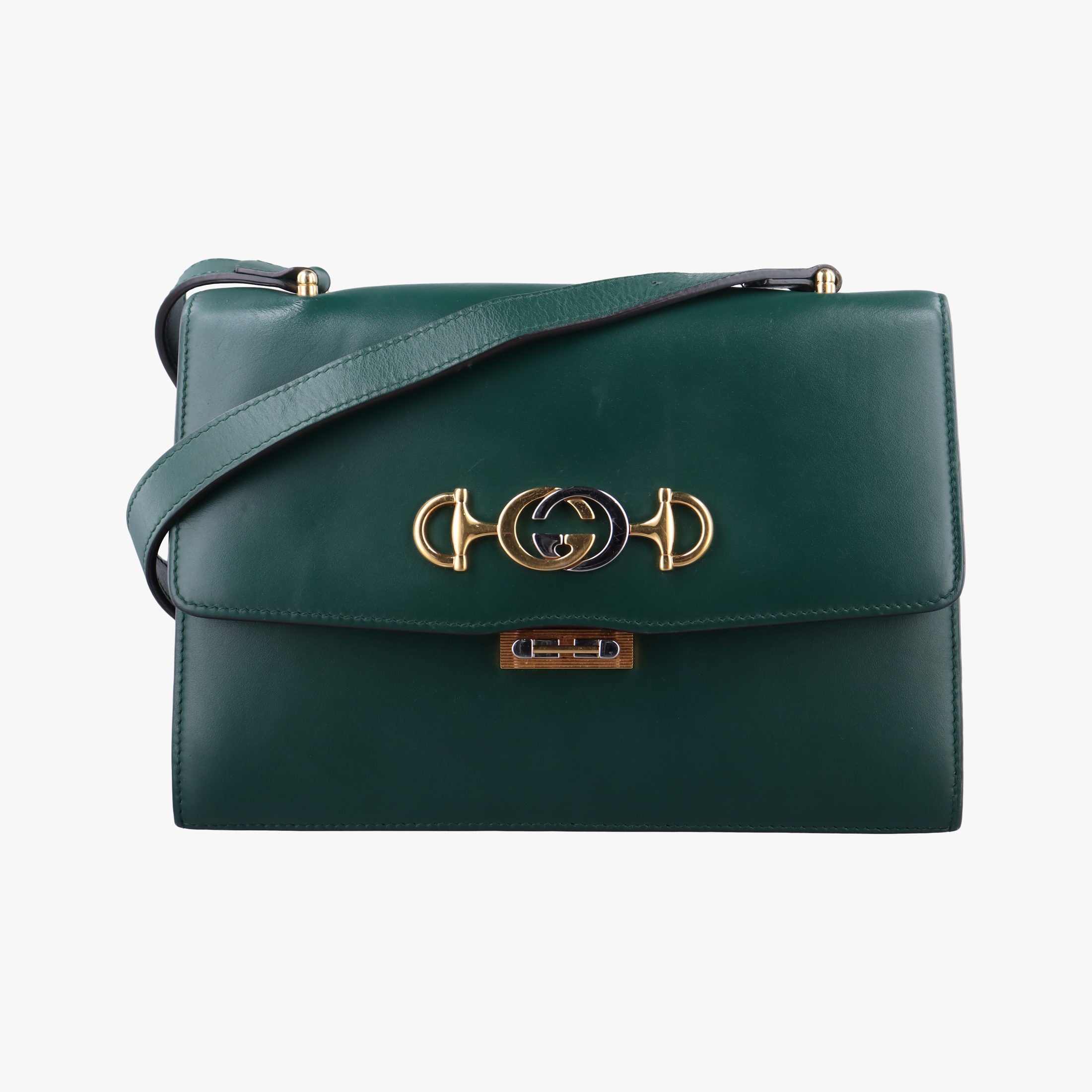 Pre-owned Gucci ZUMI Green Leather 576388 shoulderbag | stylenewstar