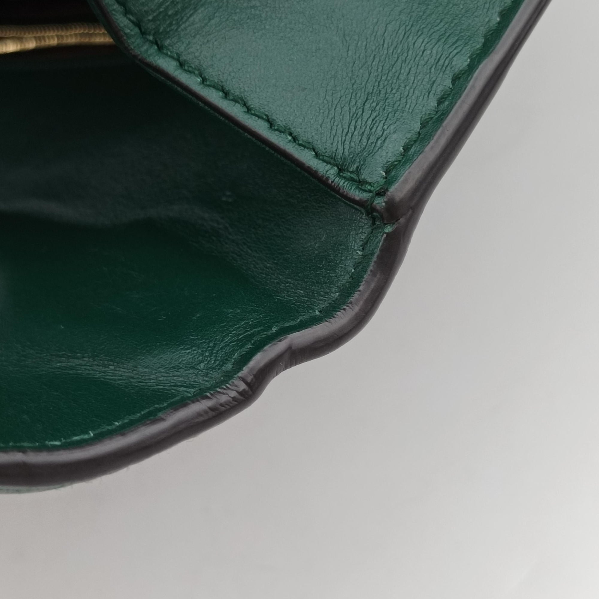 Pre-owned Gucci ZUMI Green Leather 576388 shoulderbag | stylenewstar