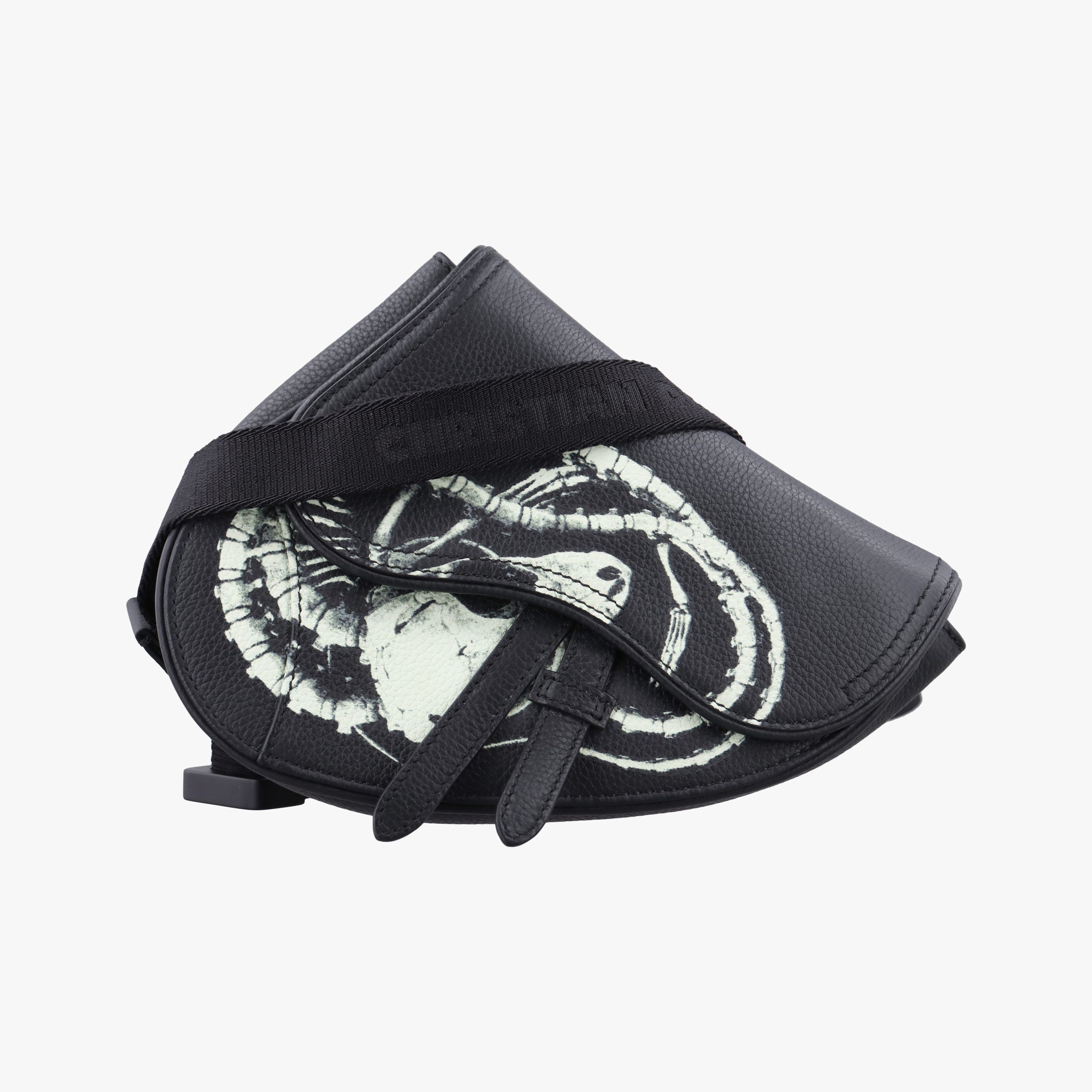 Pre-owned Christian Dior Cactus Jack Saddle Black Leather  bum bag/waist bag | stylenewstar