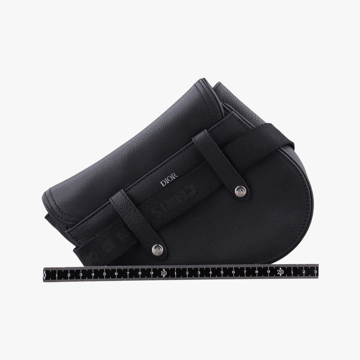 Pre-owned Christian Dior Cactus Jack Saddle Black Leather  bum bag/waist bag | stylenewstar