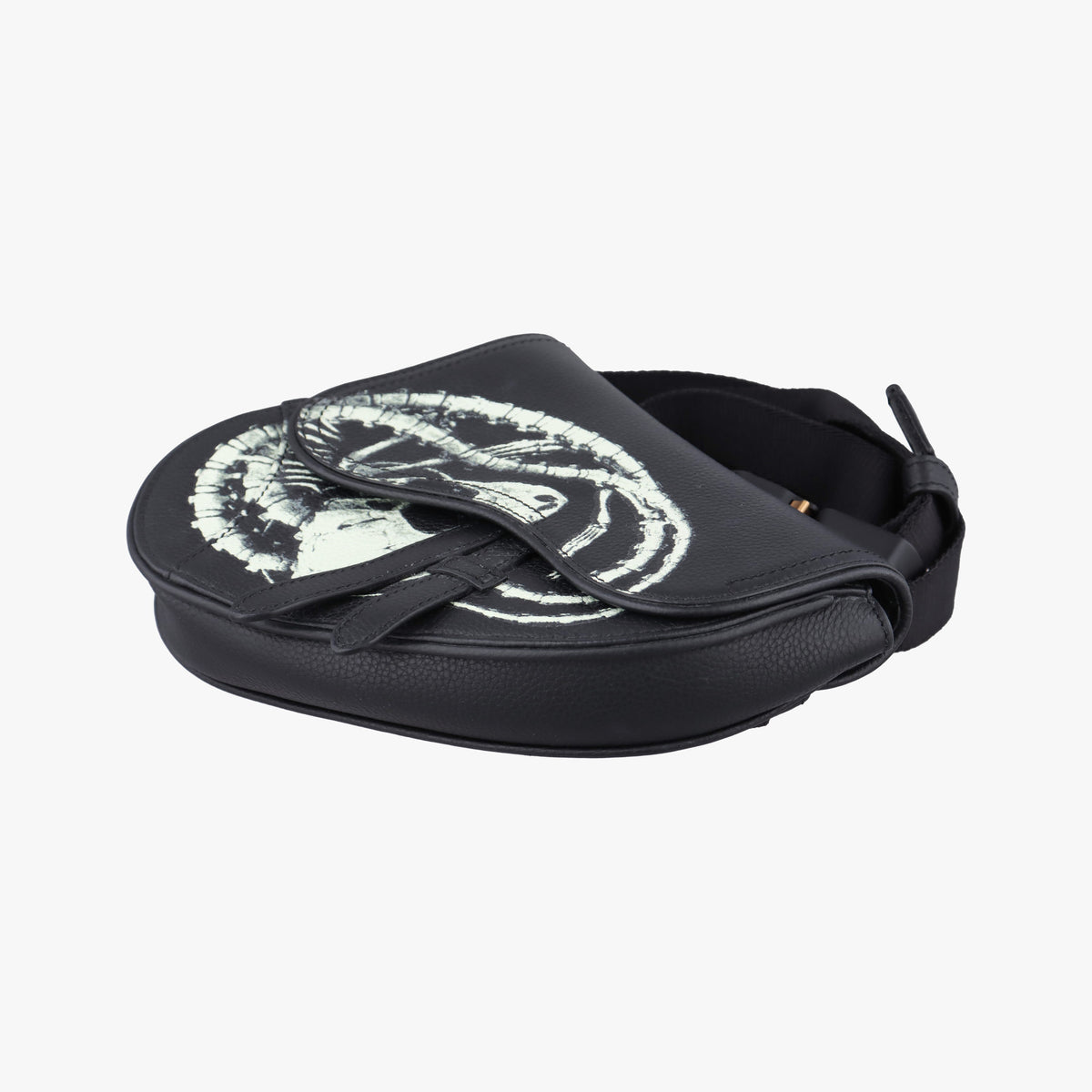 Pre-owned Christian Dior Cactus Jack Saddle Black Leather  bum bag/waist bag | stylenewstar