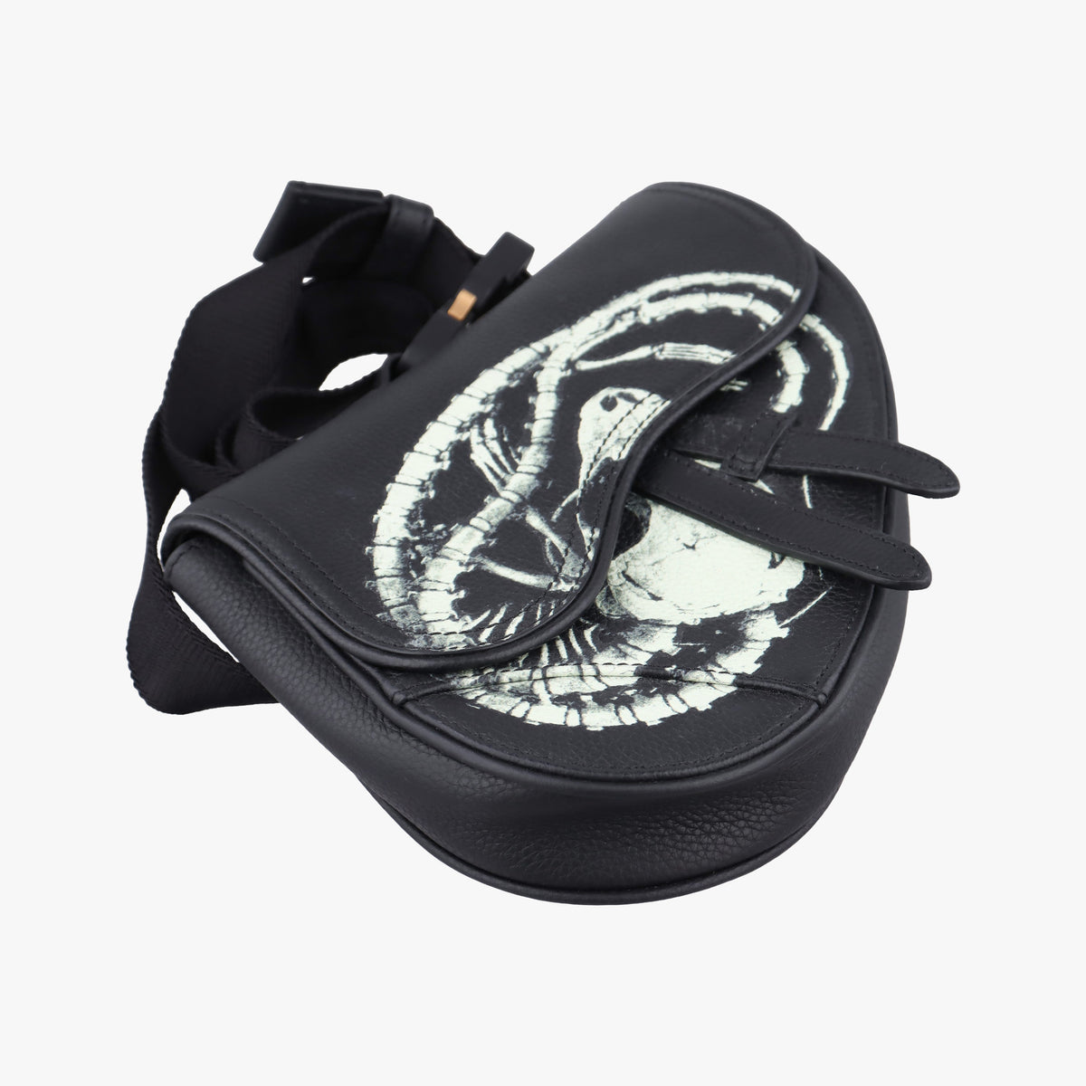 Pre-owned Christian Dior Cactus Jack Saddle Black Leather  bum bag/waist bag | stylenewstar