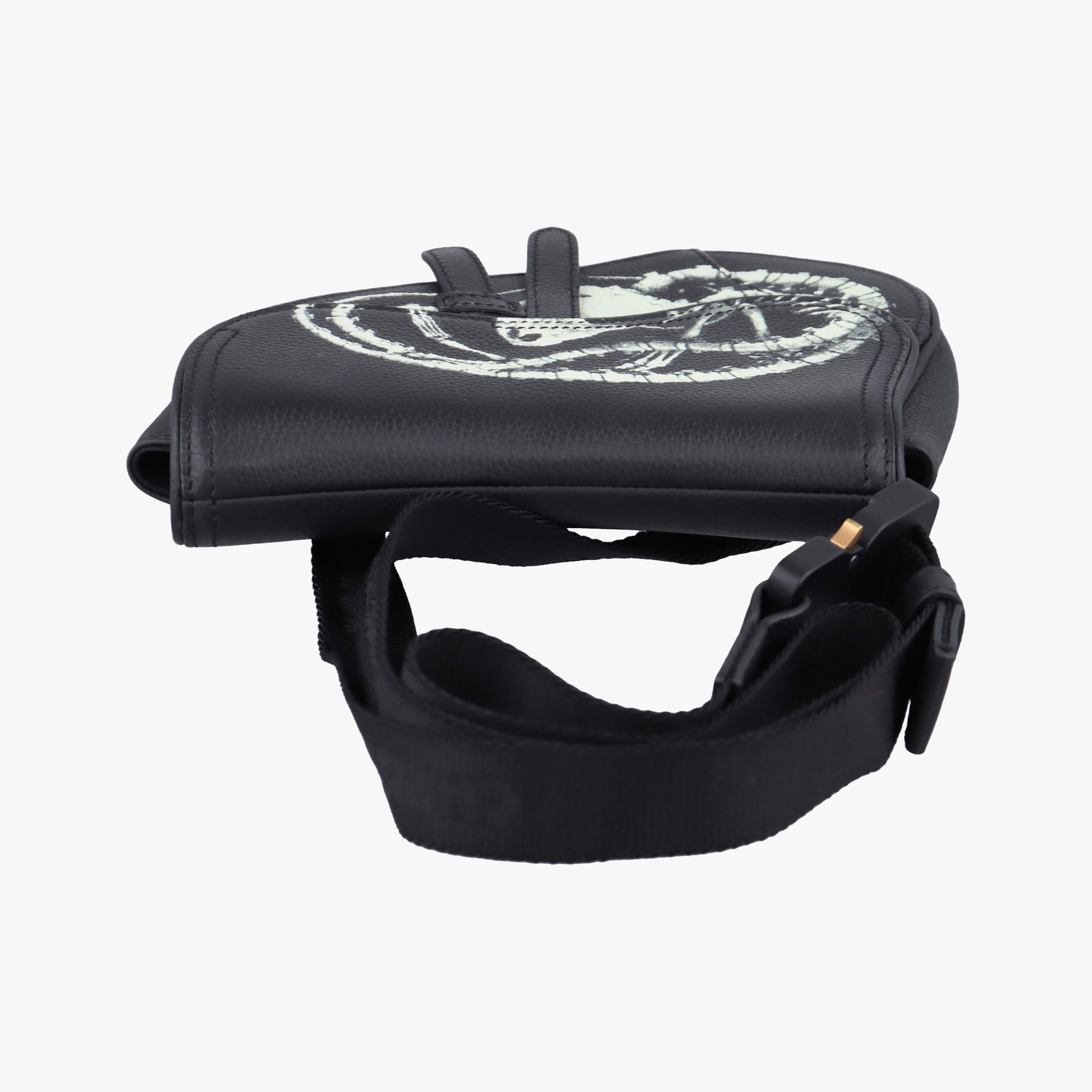 Pre-owned Christian Dior Cactus Jack Saddle Black Leather  bum bag/waist bag | stylenewstar