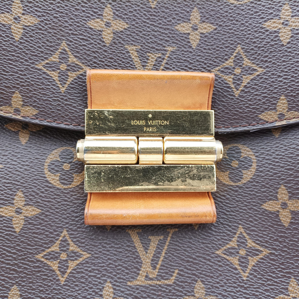Secondhand Louis Vuitton OLYMPE Brown×Avane Monogram Canvas×calf leather M40925 handbag | stylenewstar