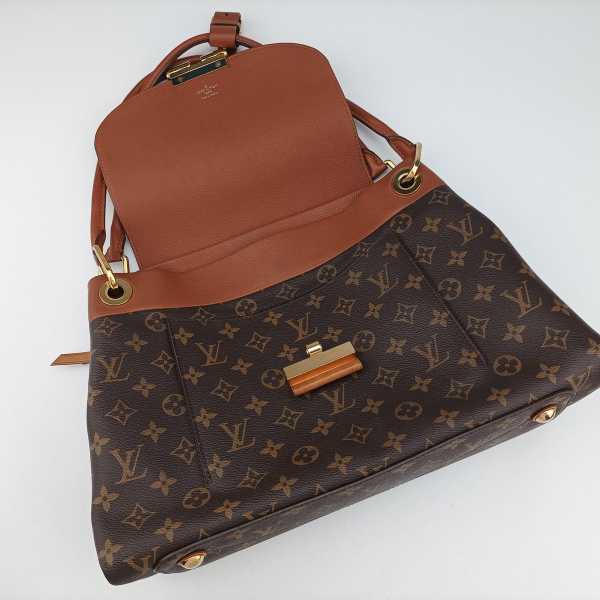 Secondhand Louis Vuitton OLYMPE Brown×Avane Monogram Canvas×calf leather M40925 handbag | stylenewstar