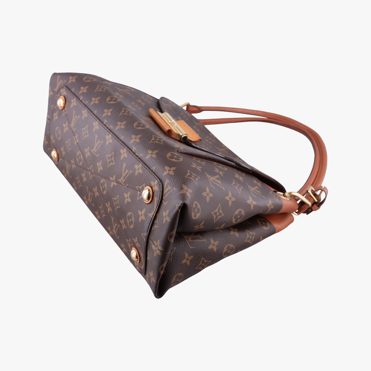 Secondhand Louis Vuitton OLYMPE Brown×Avane Monogram Canvas×calf leather M40925 handbag | stylenewstar