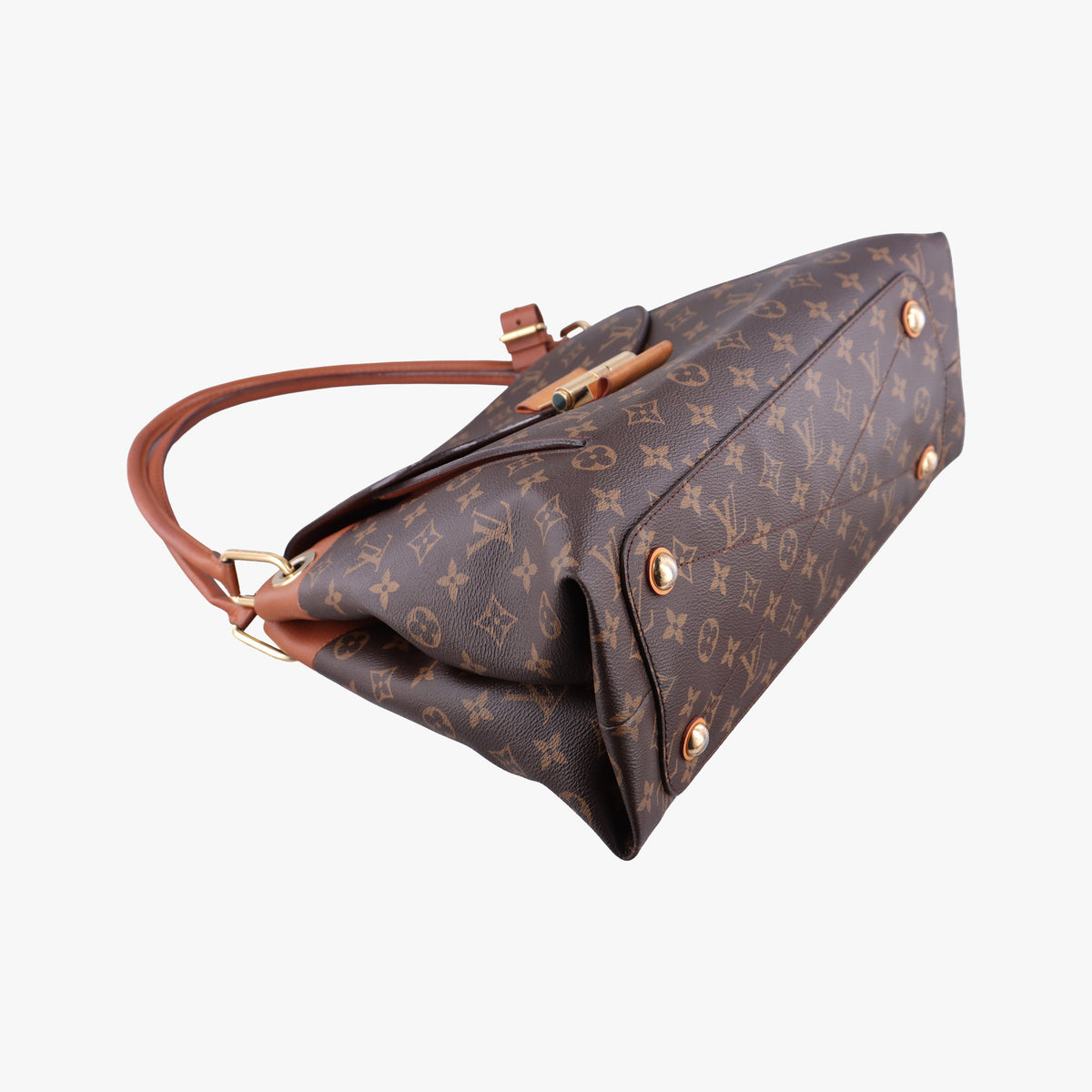Secondhand Louis Vuitton OLYMPE Brown×Avane Monogram Canvas×calf leather M40925 handbag | stylenewstar