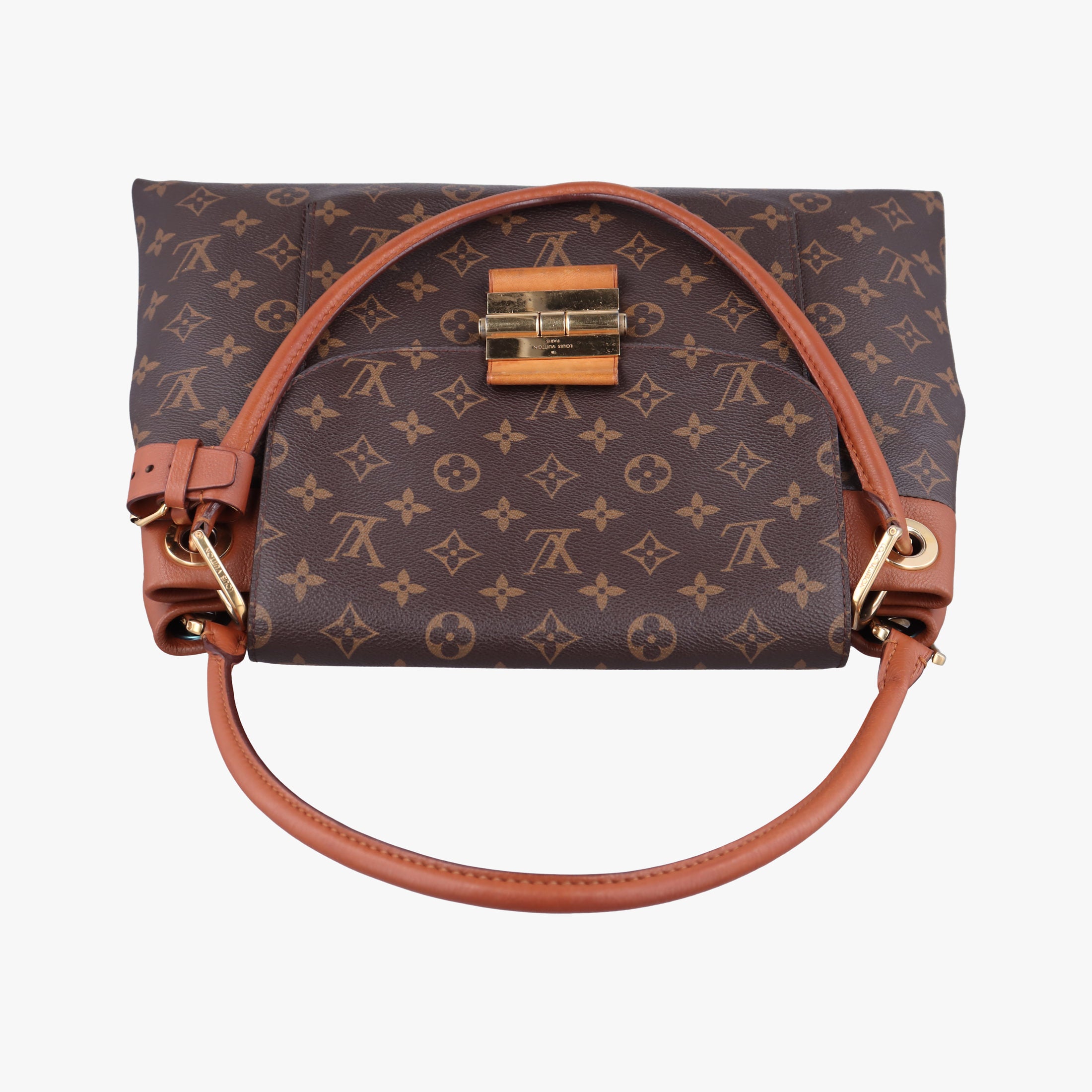 Secondhand Louis Vuitton OLYMPE Brown×Avane Monogram Canvas×calf leather M40925 handbag | stylenewstar