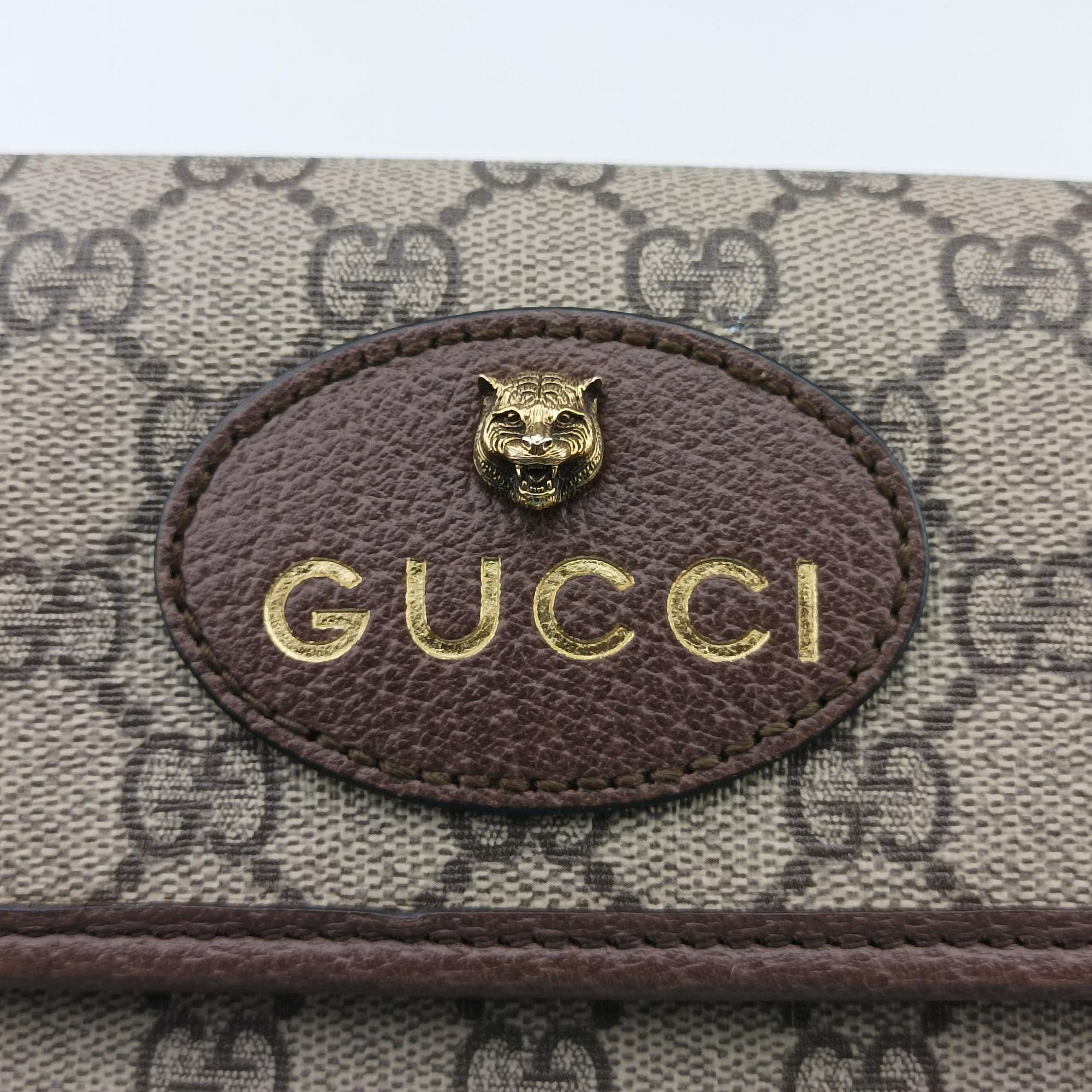 Secondhand Gucci NEO VINTAGE GG Supreme beige x Brown PVC coated canvas×Leather 493930 bum bag/waist bag | stylenewstar