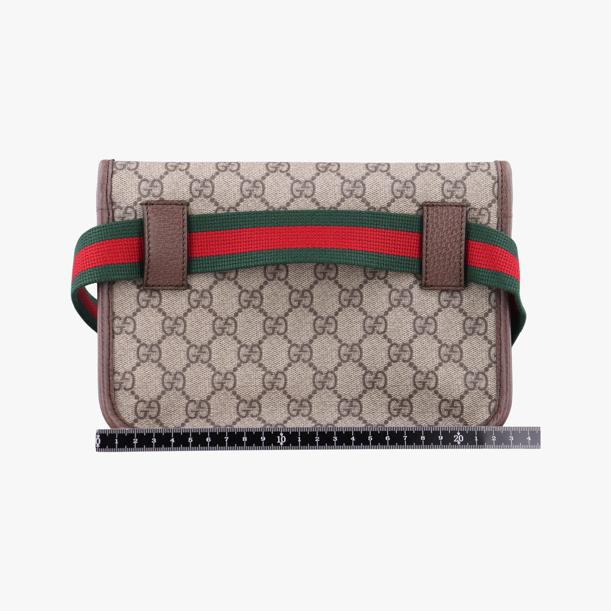 Secondhand Gucci NEO VINTAGE GG Supreme beige x Brown PVC coated canvas×Leather 493930 bum bag/waist bag | stylenewstar
