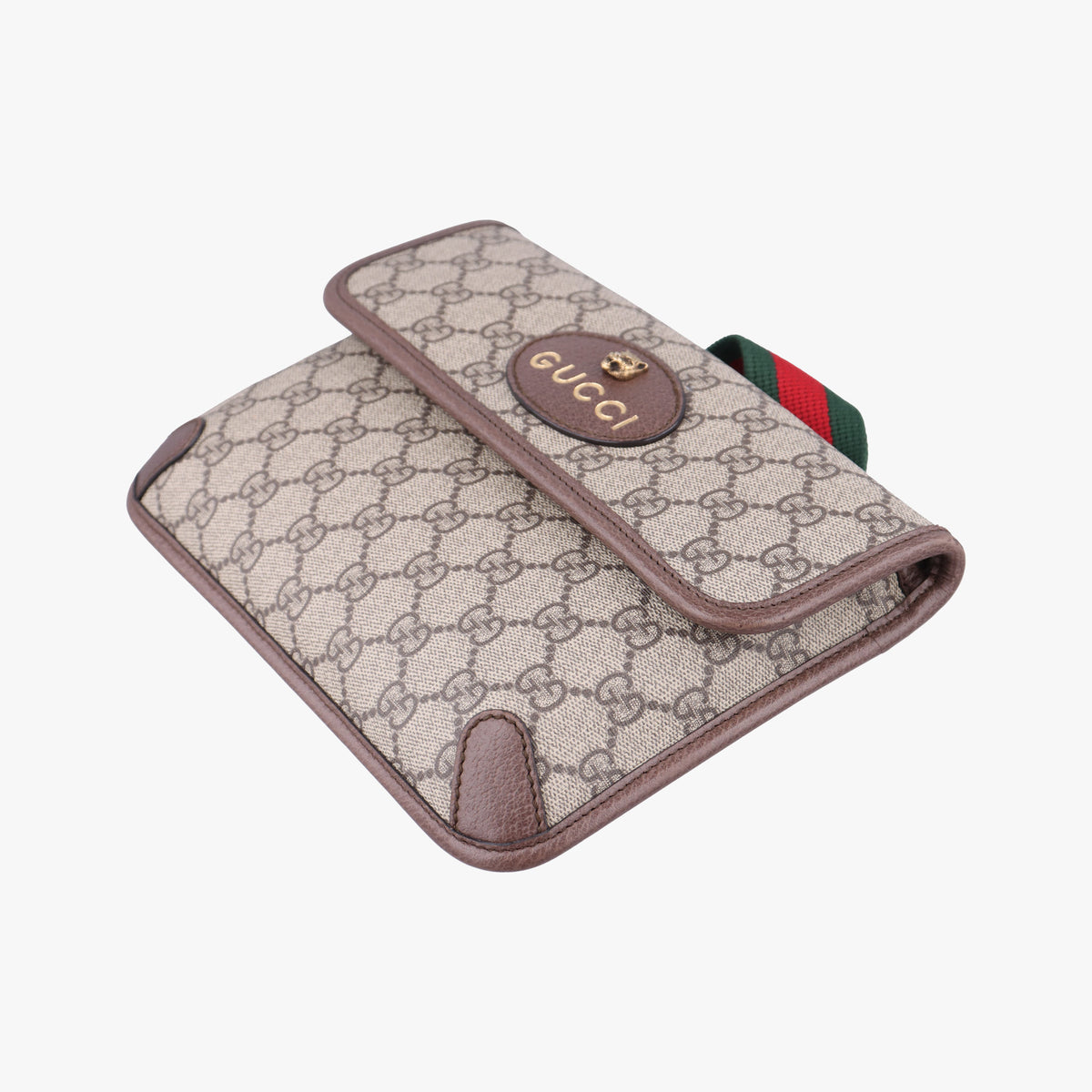 Secondhand Gucci NEO VINTAGE GG Supreme beige x Brown PVC coated canvas×Leather 493930 bum bag/waist bag | stylenewstar
